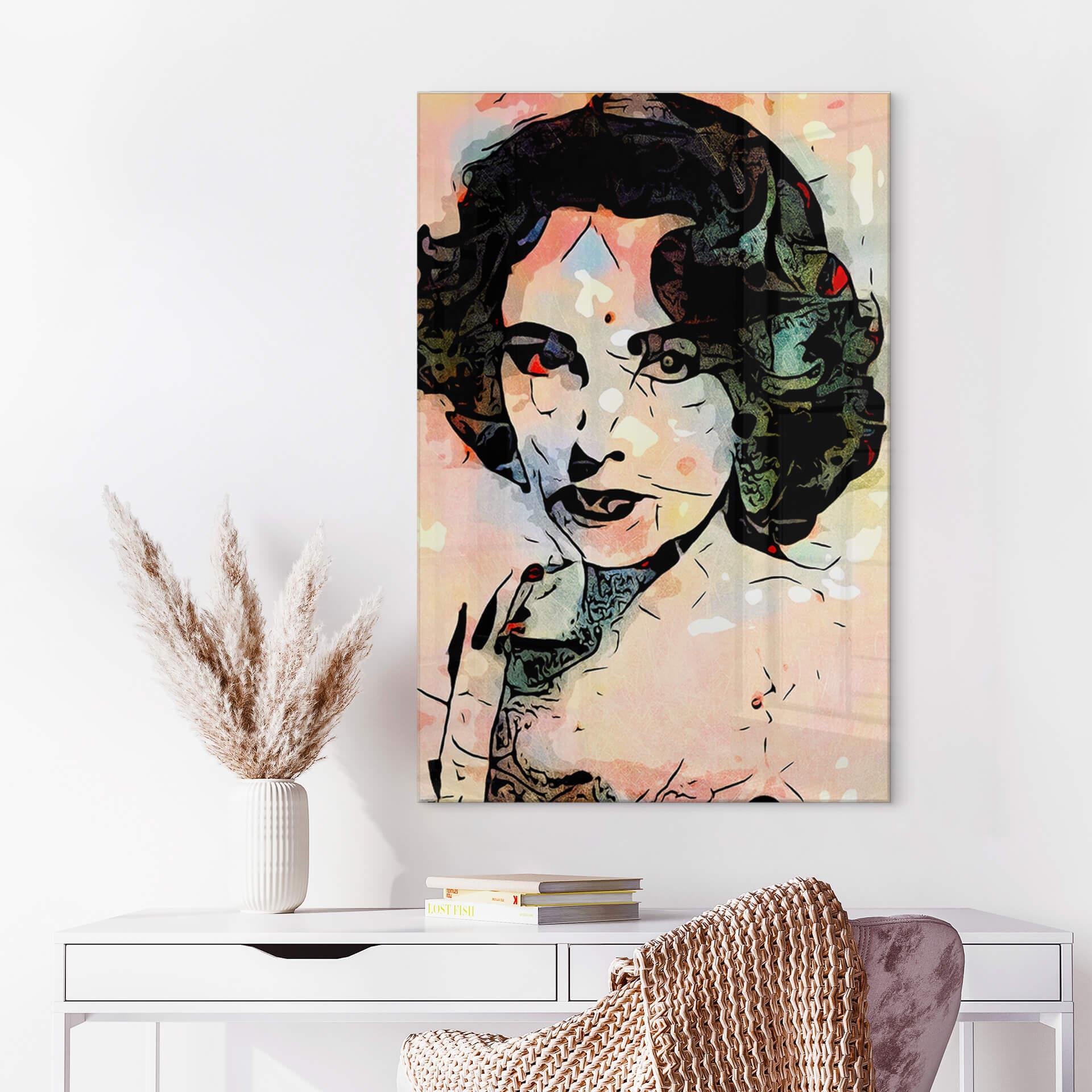 Akrylbillede Zamart - Hyldest til Miro - Liz Taylor