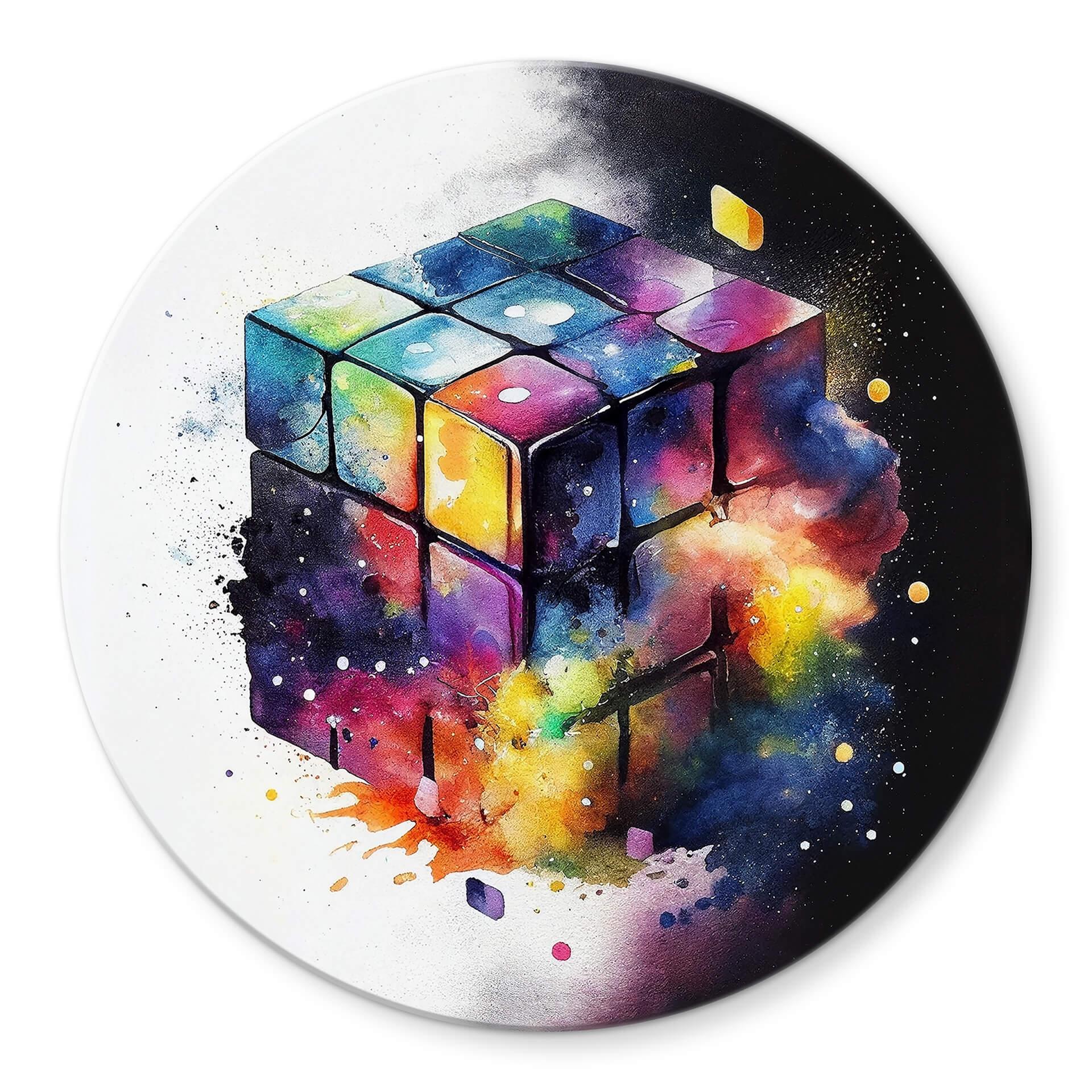 Glasbillede - Heine - Magical Rubik's Cube