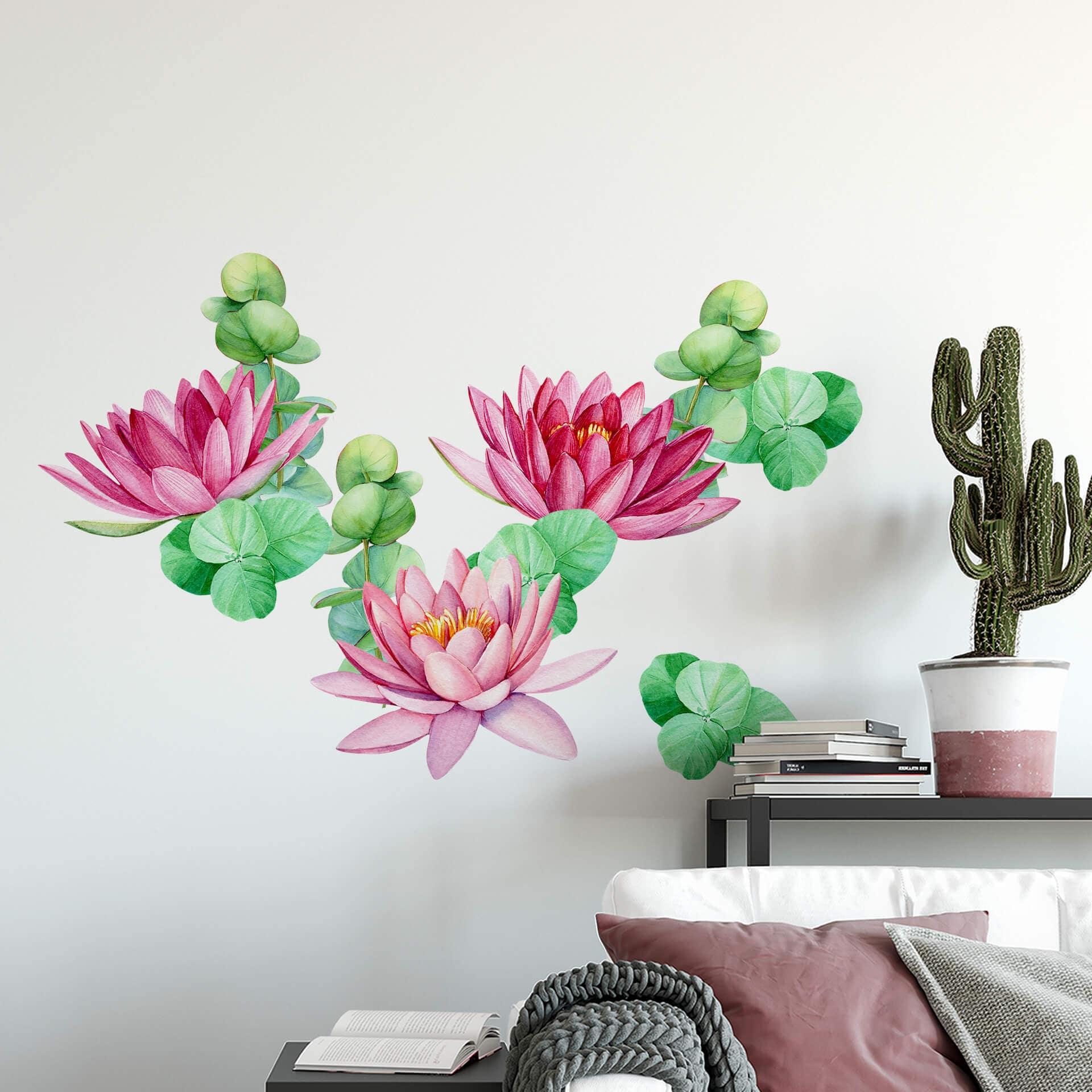 Adesivo murale XXL - Fiori di loto