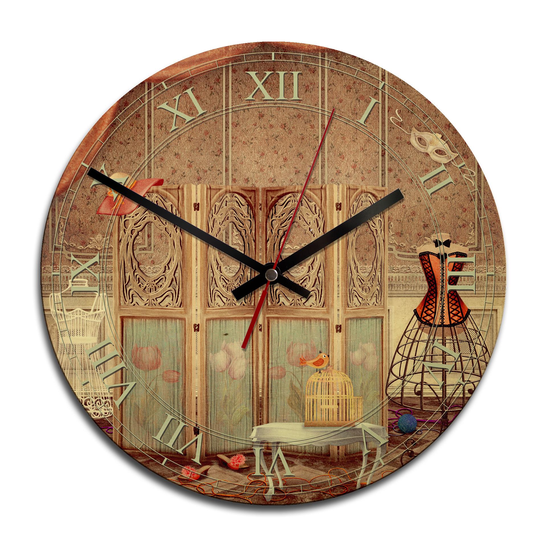 Horloge murale en bois - Vestiaire de princesse