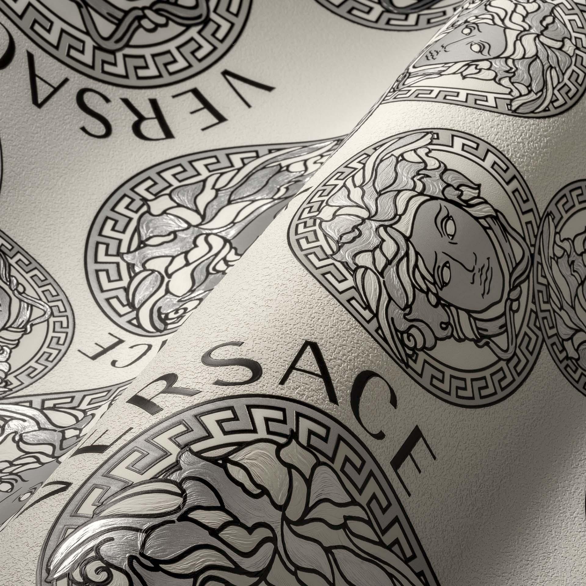 Versace Home Luxe Behang Medusa Hoofd Zwart Wit