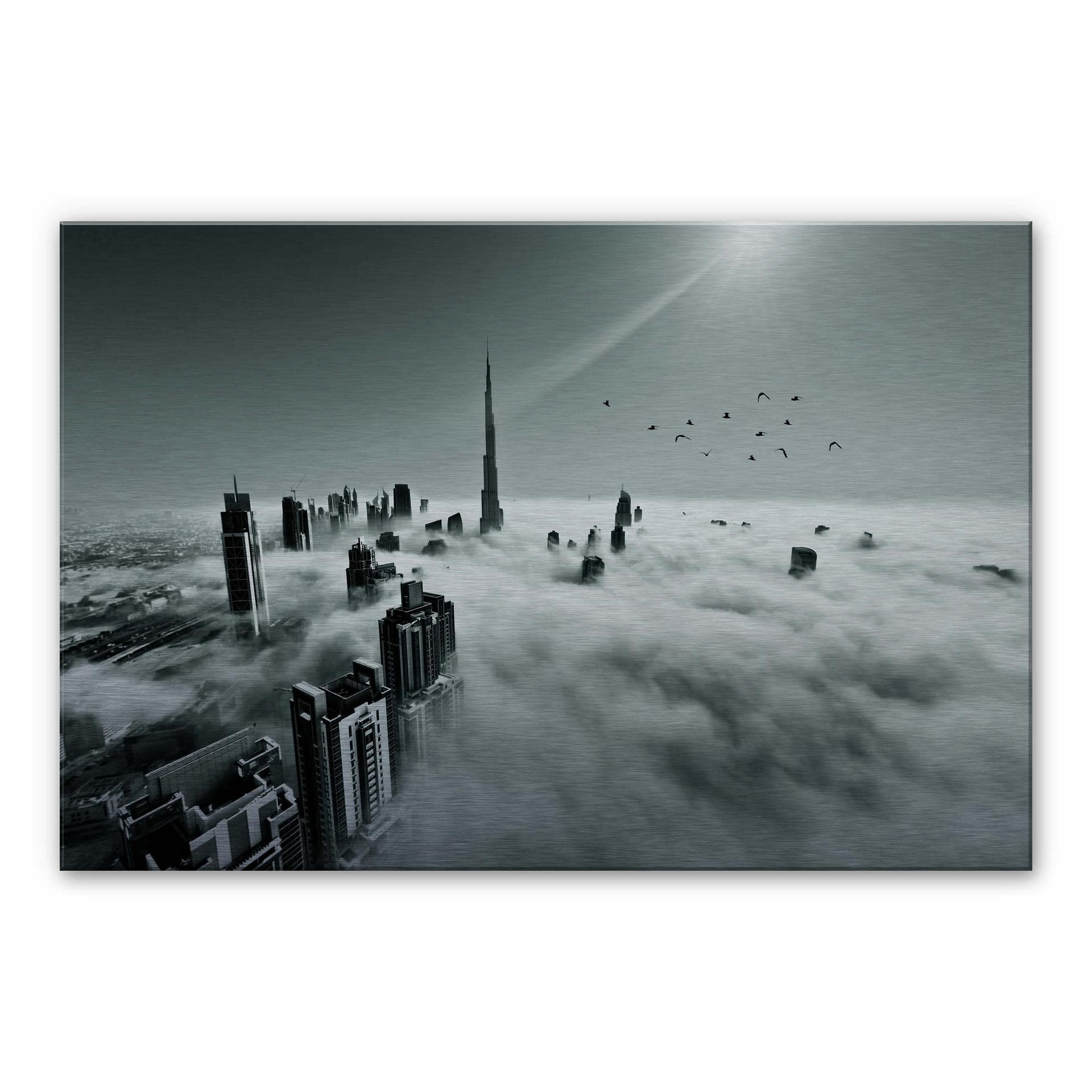 Alu-dibond zilver - Naufal - City in the Clouds