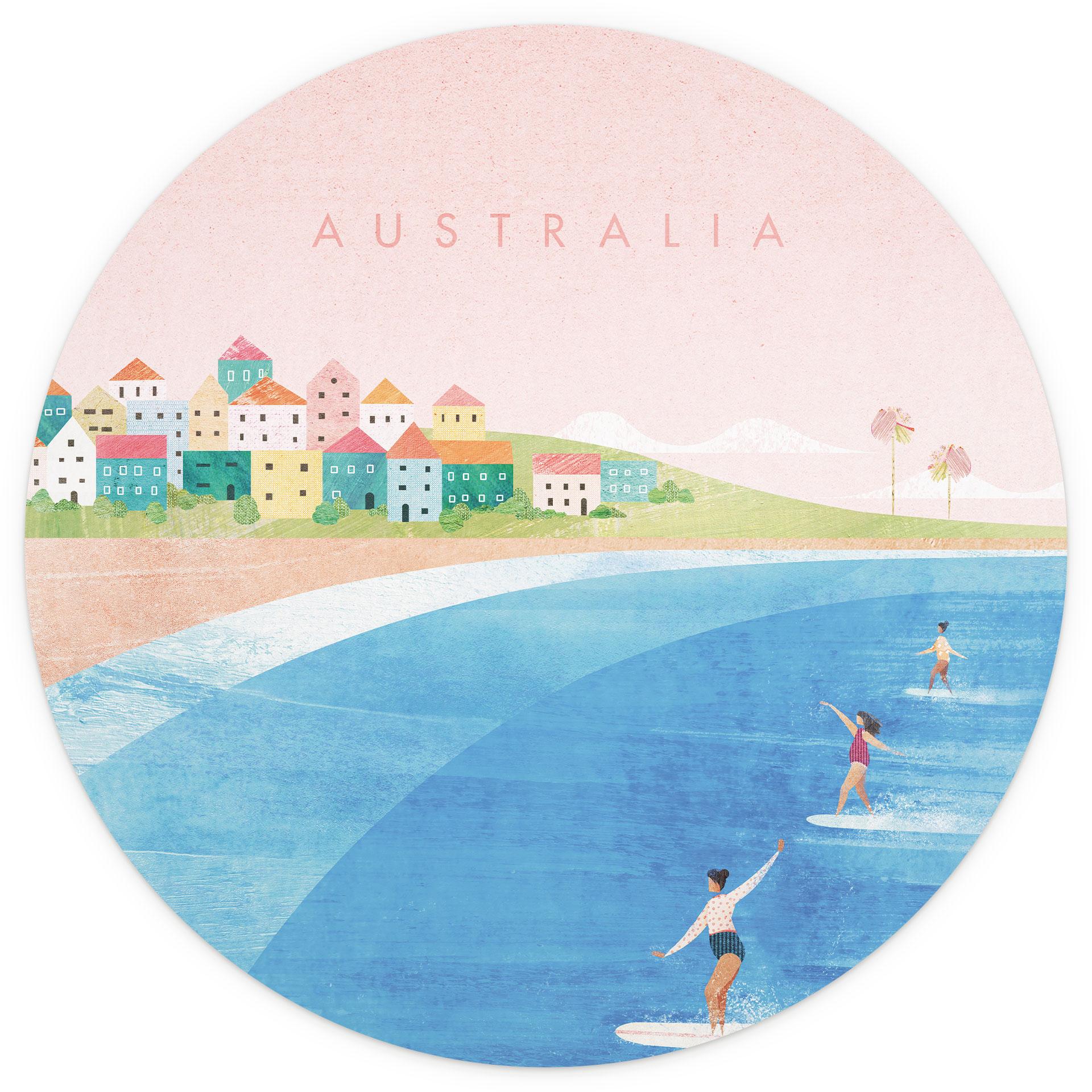 Behangcirkel Surfen aan de kust van Australië - Rivers - vliesbehang/zelfklevend vliesbehang