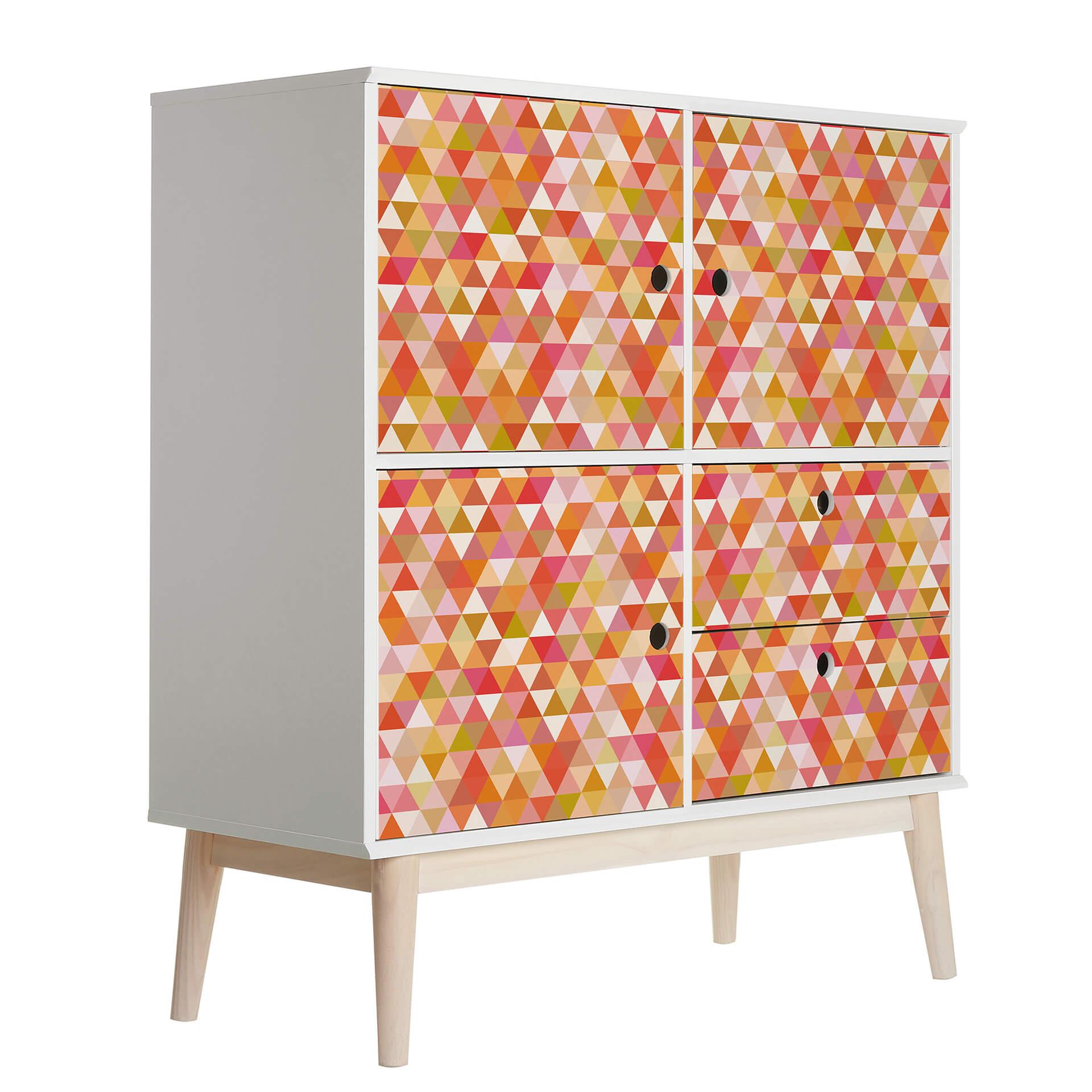 Vinilo adhesivo muebles, vinilo decorativo - limpiable - triángulos de colores