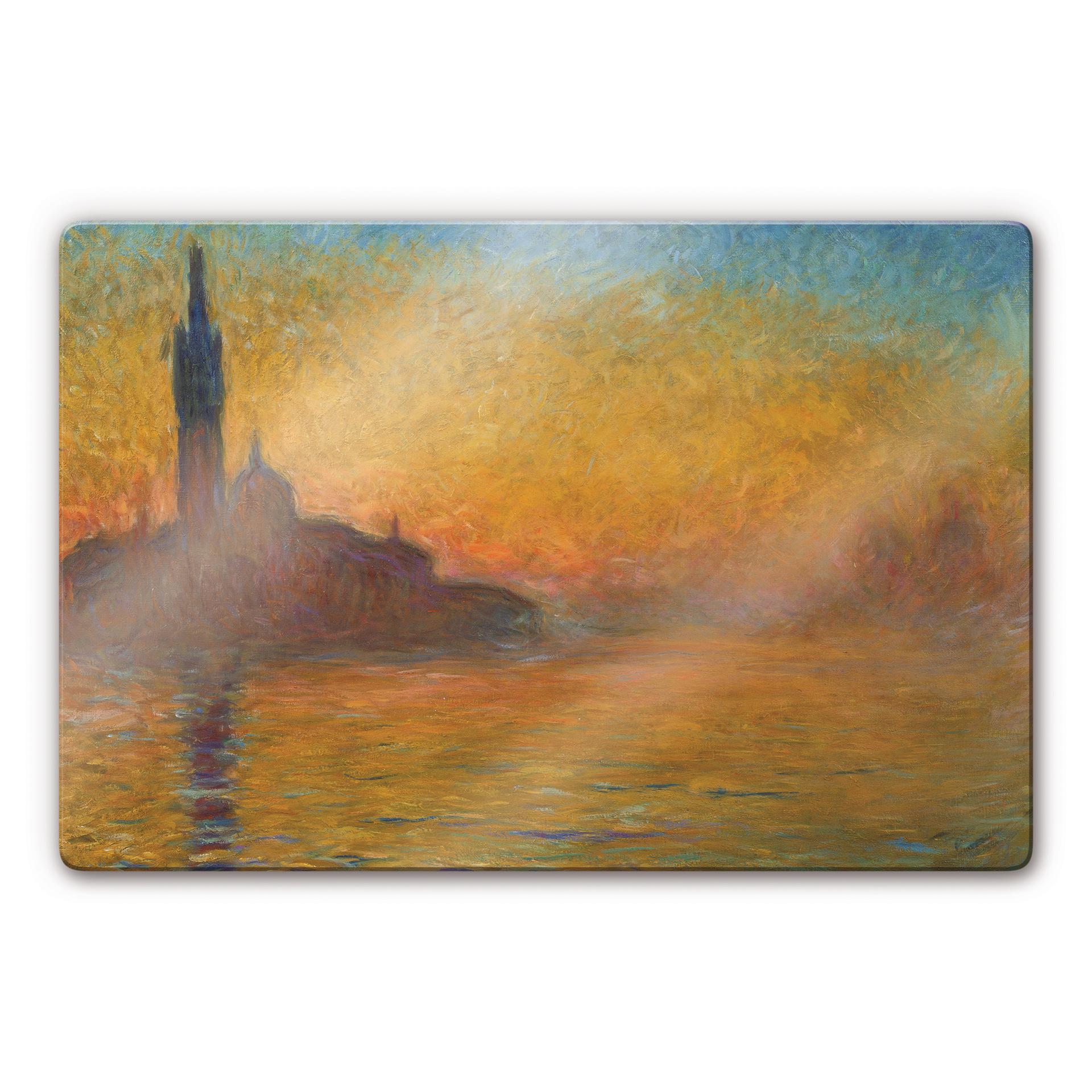Glasbillede - Monet - Solnedgang i Venedig