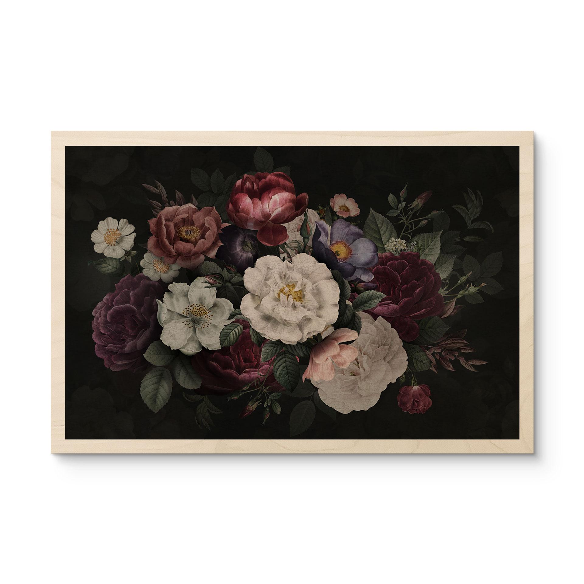 Billede af træ blomster stilleben i Redouté stil - Bloomery Decor