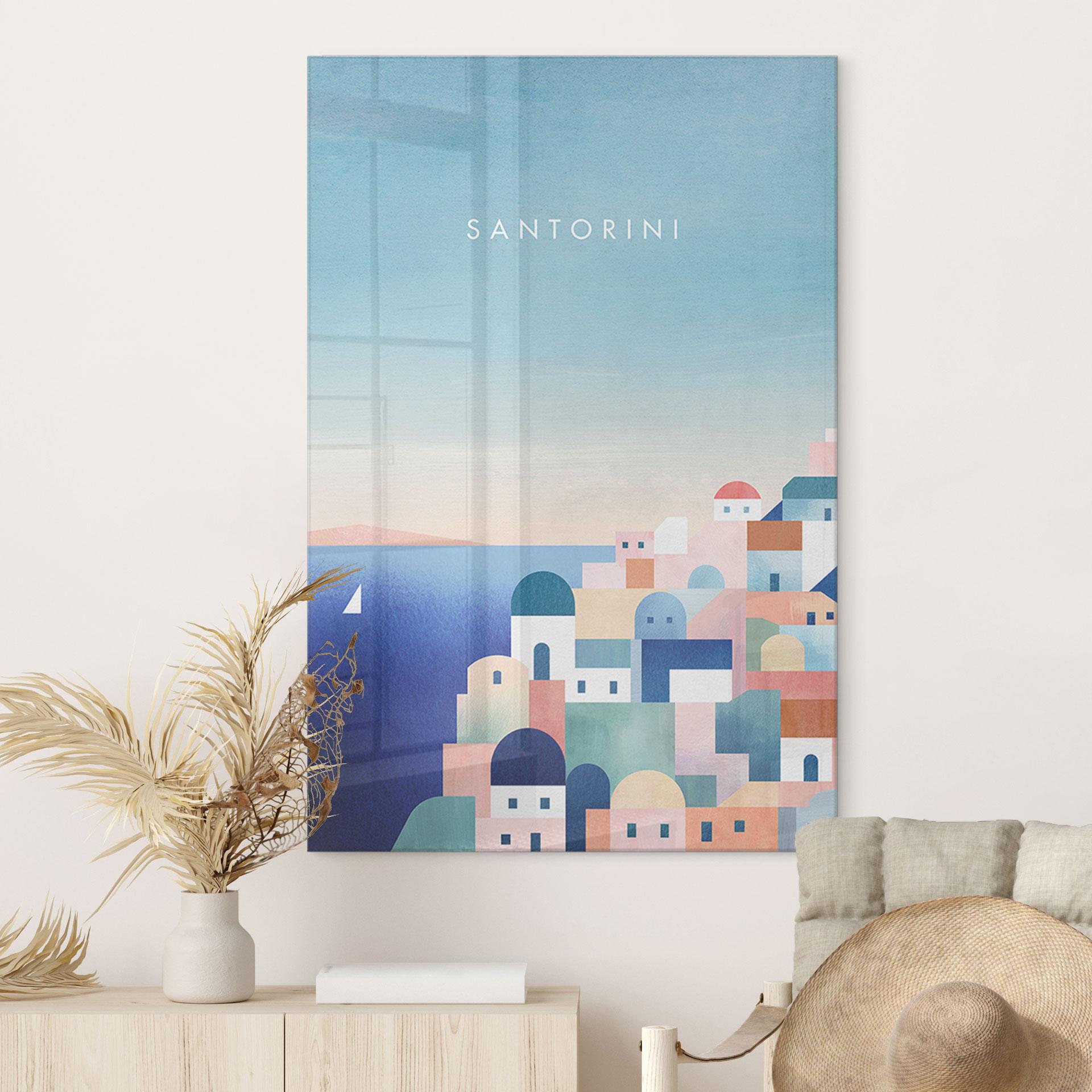 Acrylglasbild Häuser von Santorini - Rivers