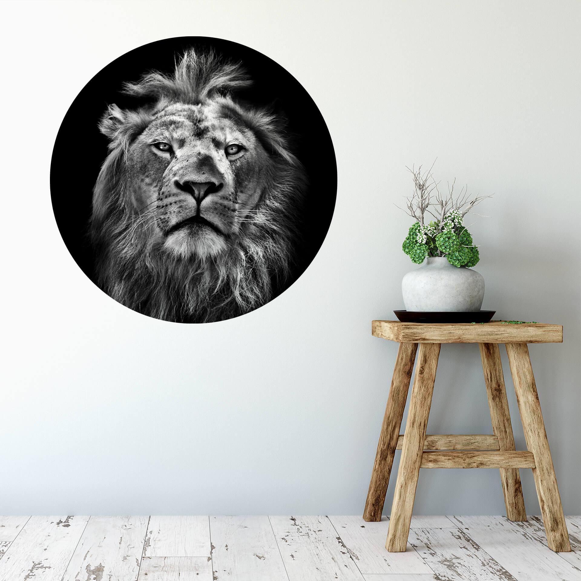 Muursticker rond Leeuw