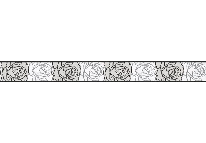 Bordüre mit Rosen in grau, schwarz, weiß, Borte Only Borders von A.S. Création