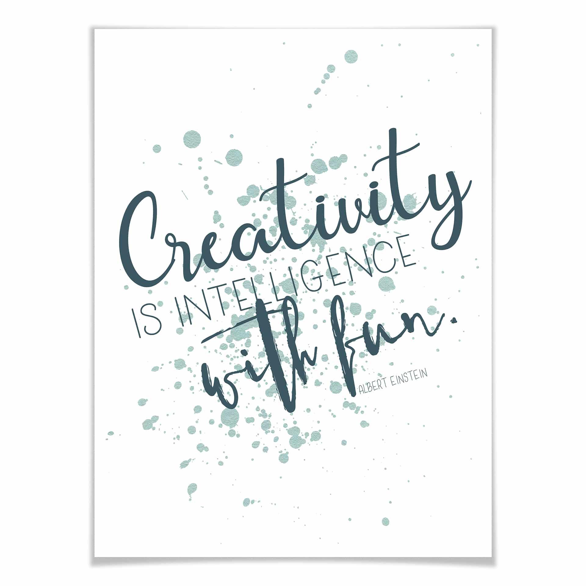 Póster Creatividad es inteligencia con diversión