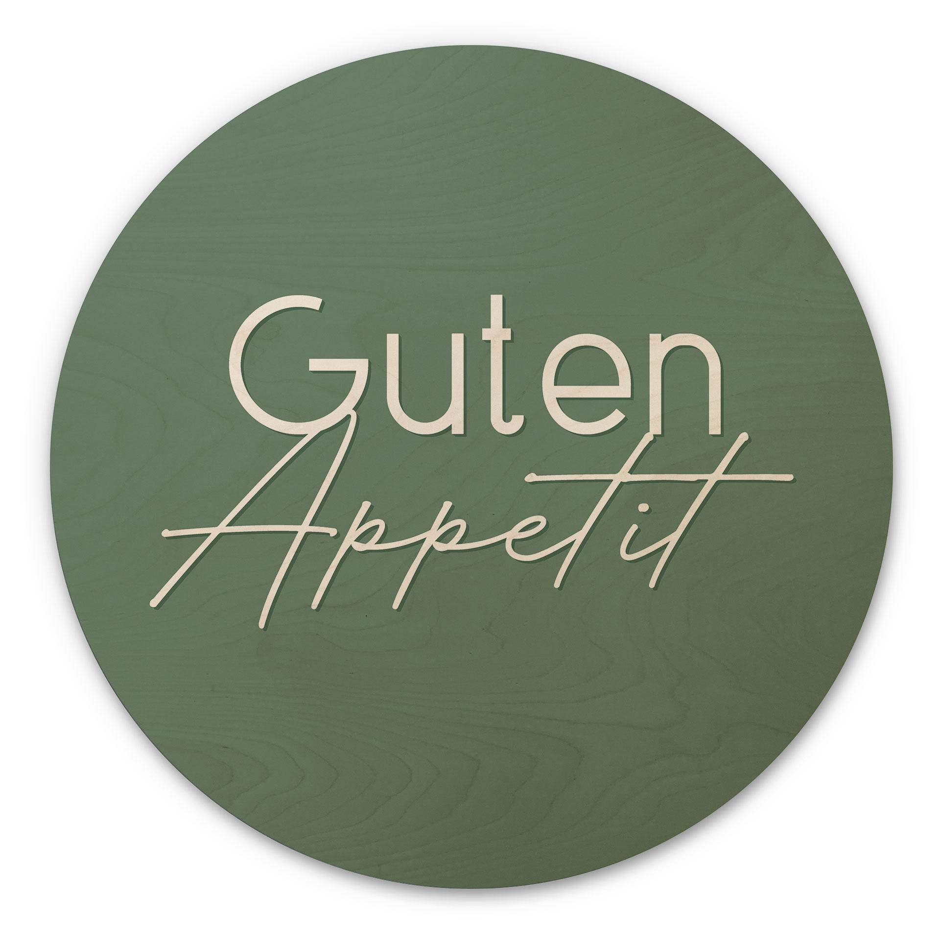 Holzbild Guten Appetit - Rund