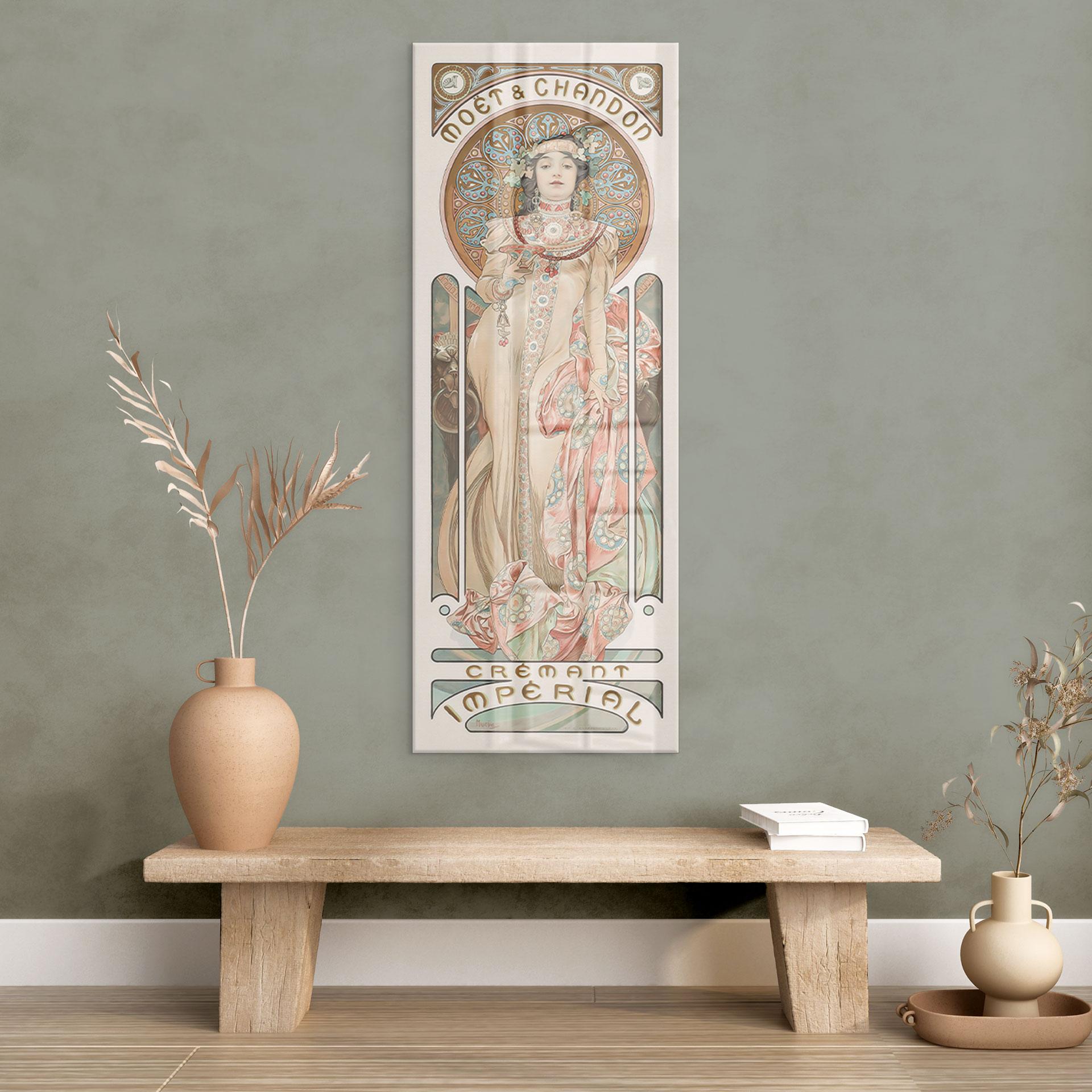 Acrylglasbild Mucha - Moët and Chandon: Dry Imperial - Panorama