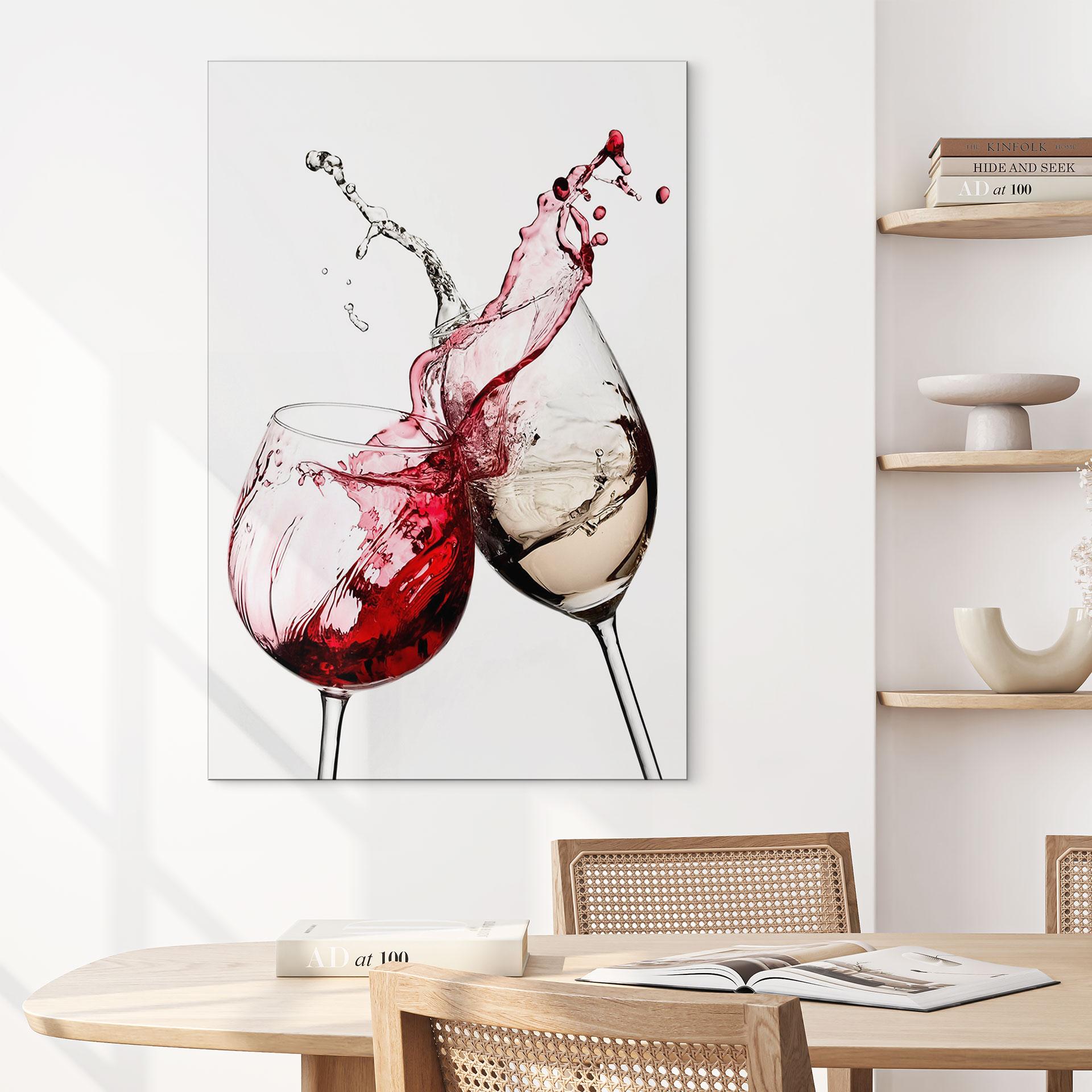 Wandbild Weingläser - Alu-Dibond