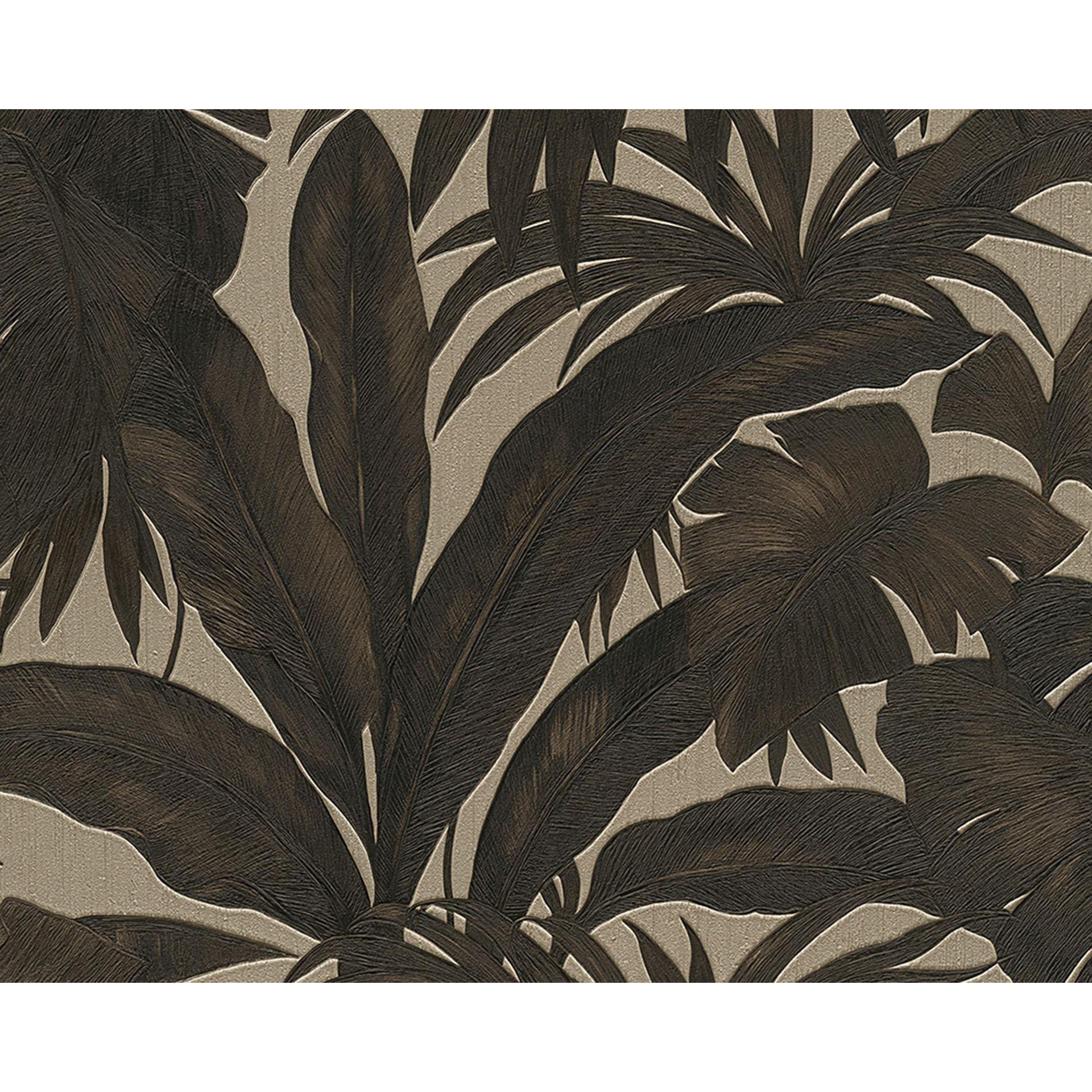Versace fleecetapet Giungla palme brun, sort