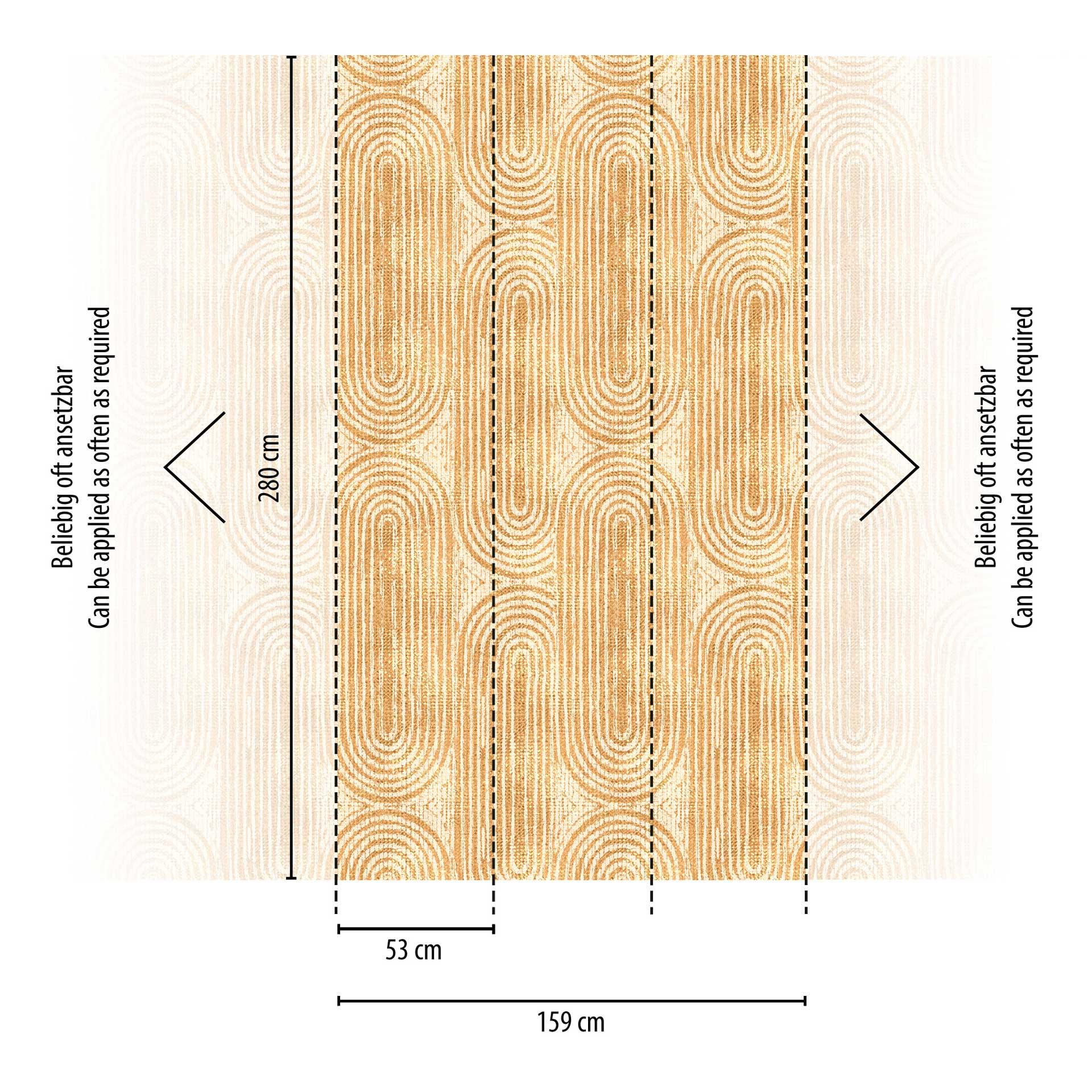 Retro behang in bruin en beige - geometrisch vliesbehang voor woonkamer & hal