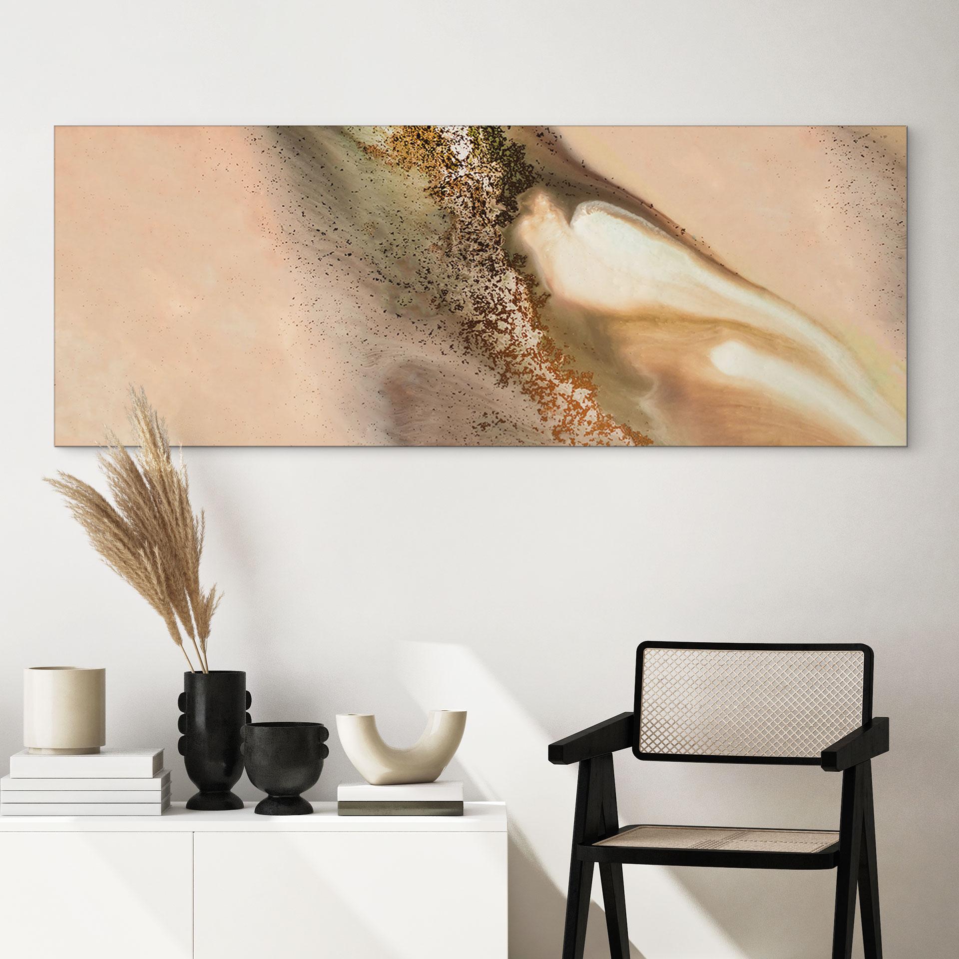 Wandbild Farben der Erde: Fließende Komposition - Meikle - Alu-Dibond - Panorama