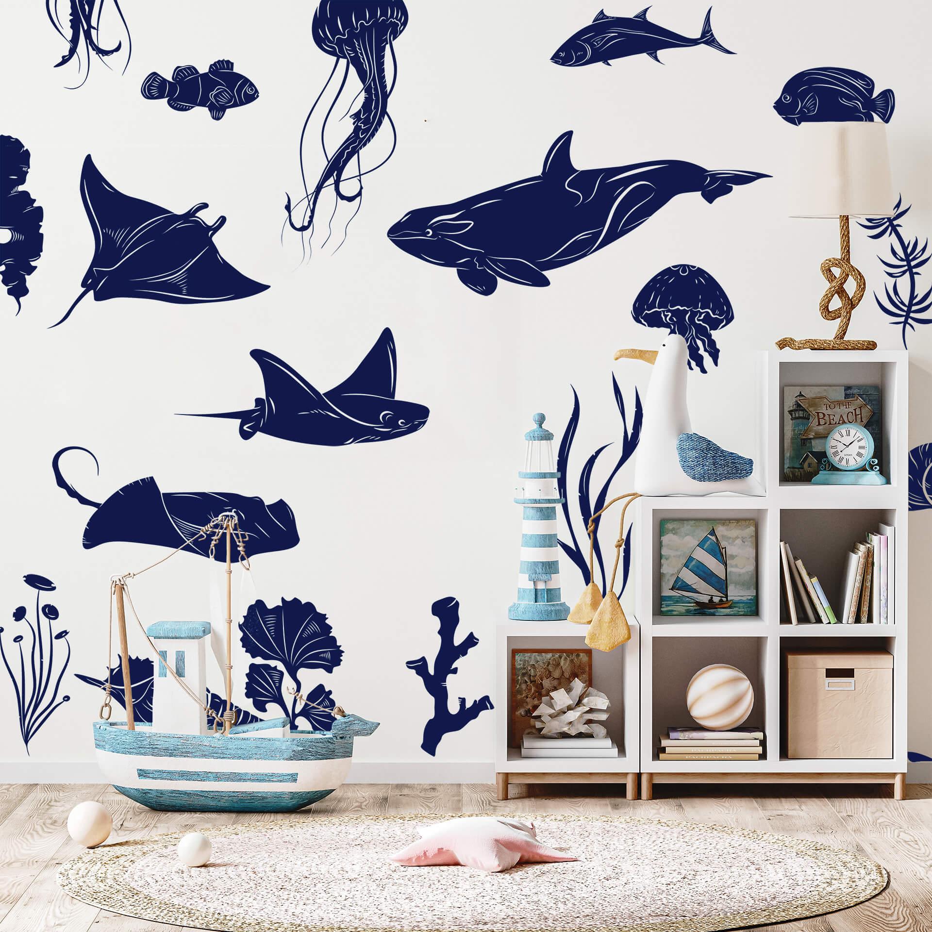 Adesivo murale Paradiso sottomarino Set (40 pz.)