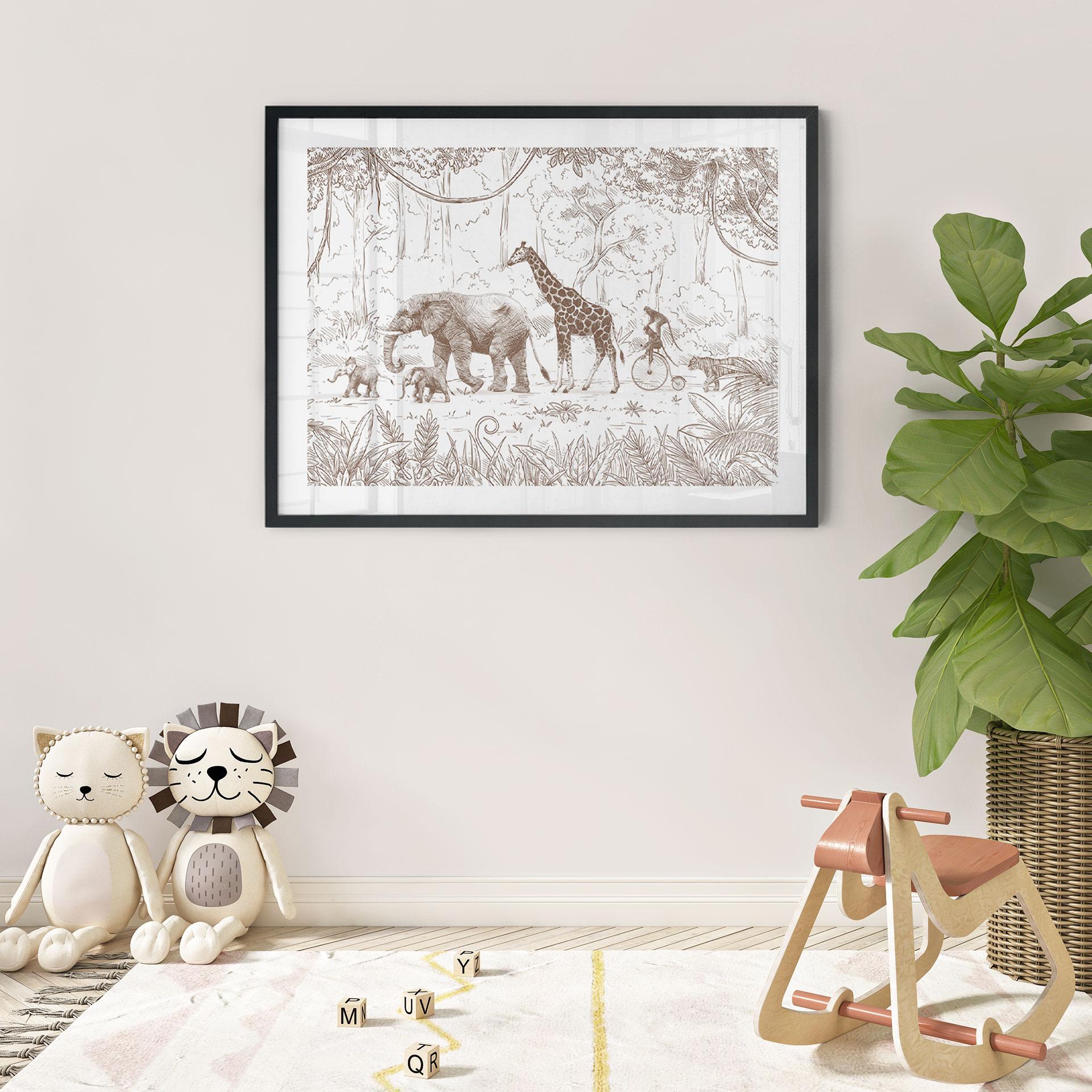 Plakat Jungleparade med dyr - Kikki Belle