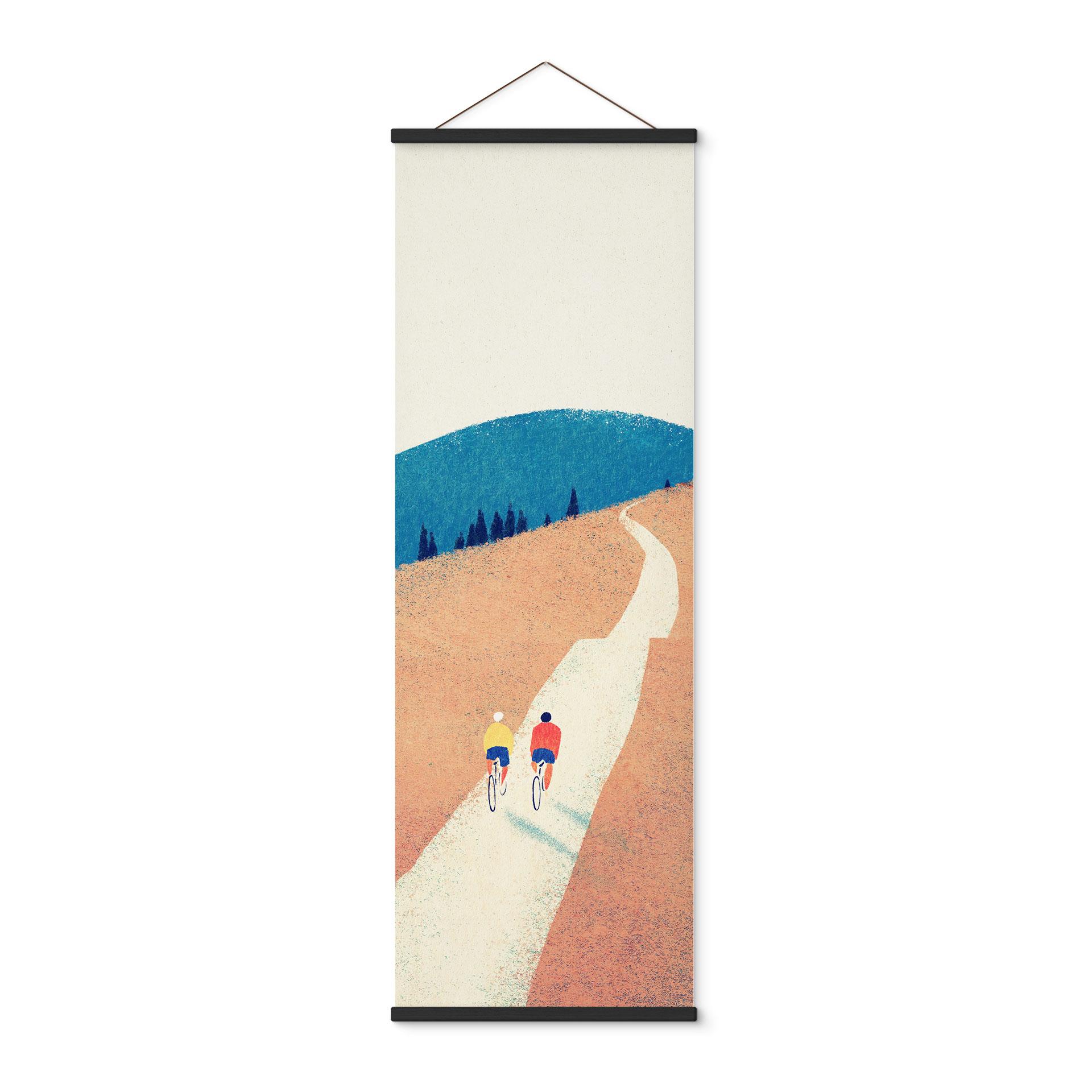 Tekstil plakat Cykeltur i bjergene - Rivers - Panorama