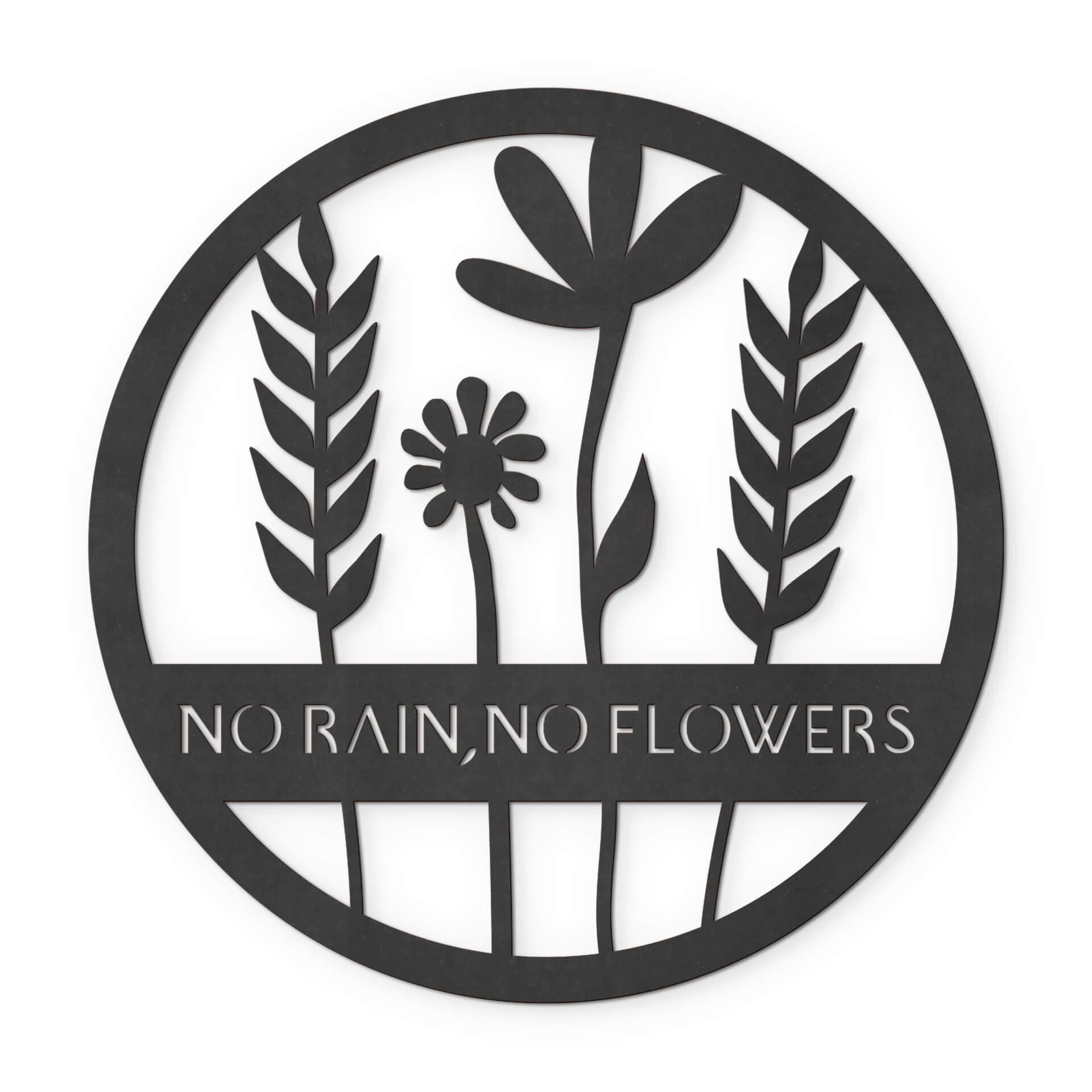MDF - Decoración en madera - Flores en círculo - Sin lluvia - Sin flores