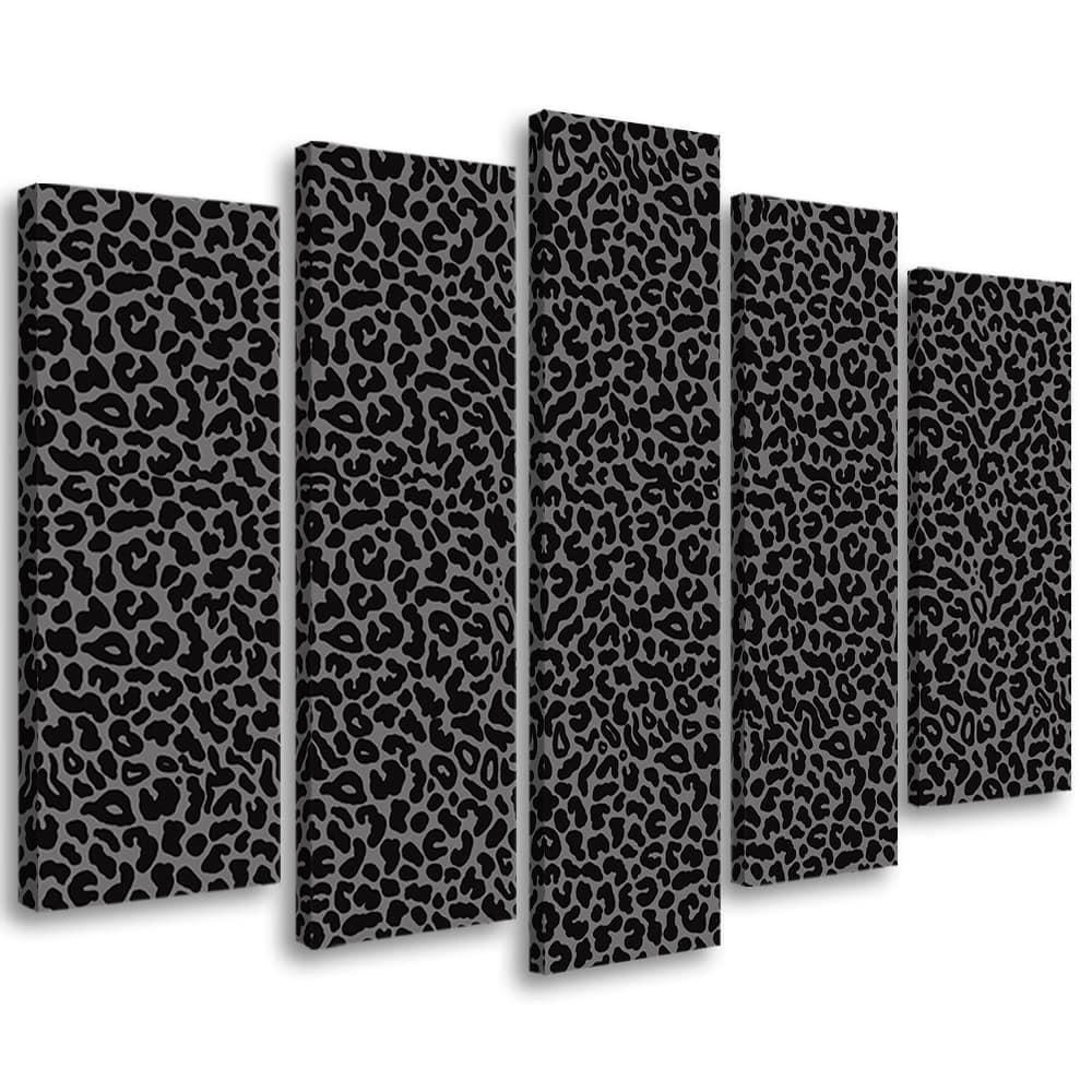 5 stykke lærredsprint, Leopard Leopard Pels Patches Mønster