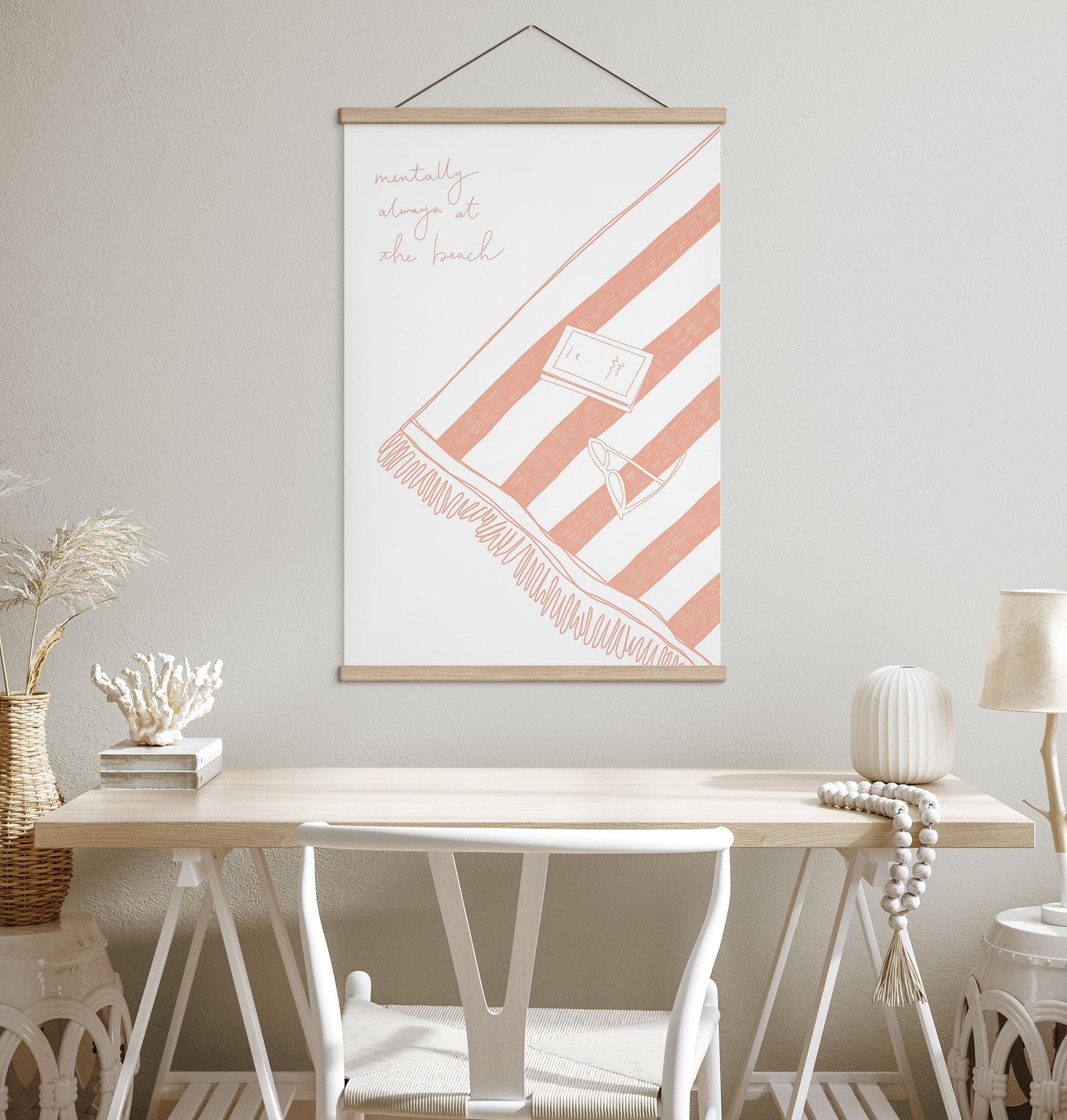 Tekstil plakat med længsel efter strand og hav - Soley