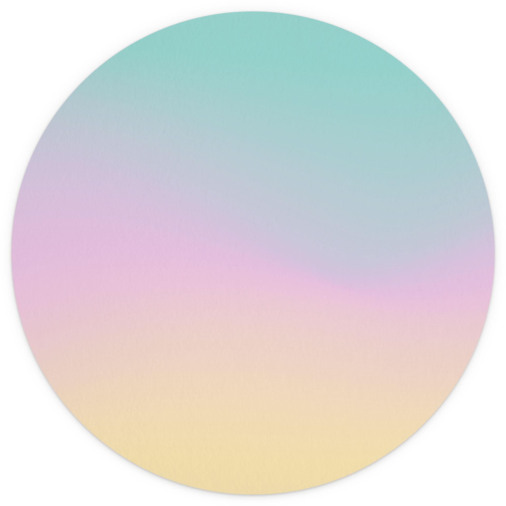 Behangcirkel Ombre - Kleurrijke pastel hemel - vliesbehang/zelfklevend vliesbehang