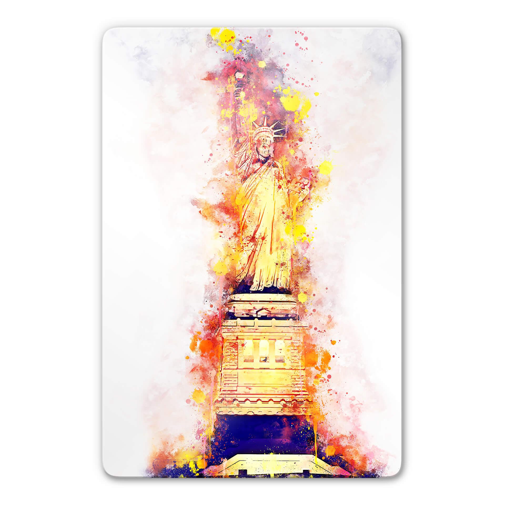Tableau en verre Hugonnard - Watercolour : Statue of Liberty