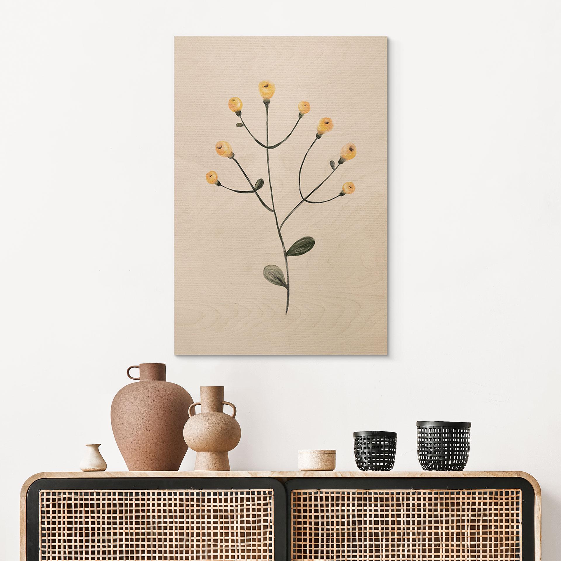 Billede af træ Delikat plante med gule blomster - Goed Blauw