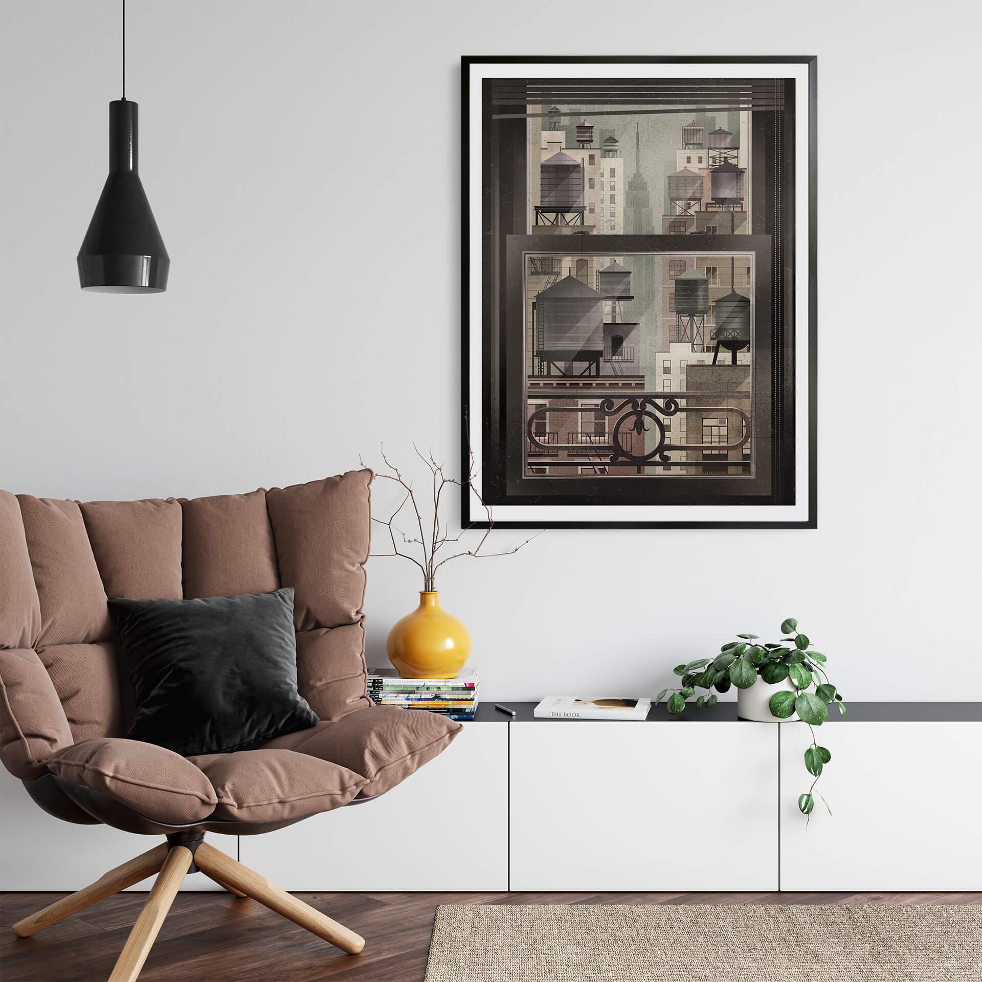 Poster Braun - NYC Watertowers