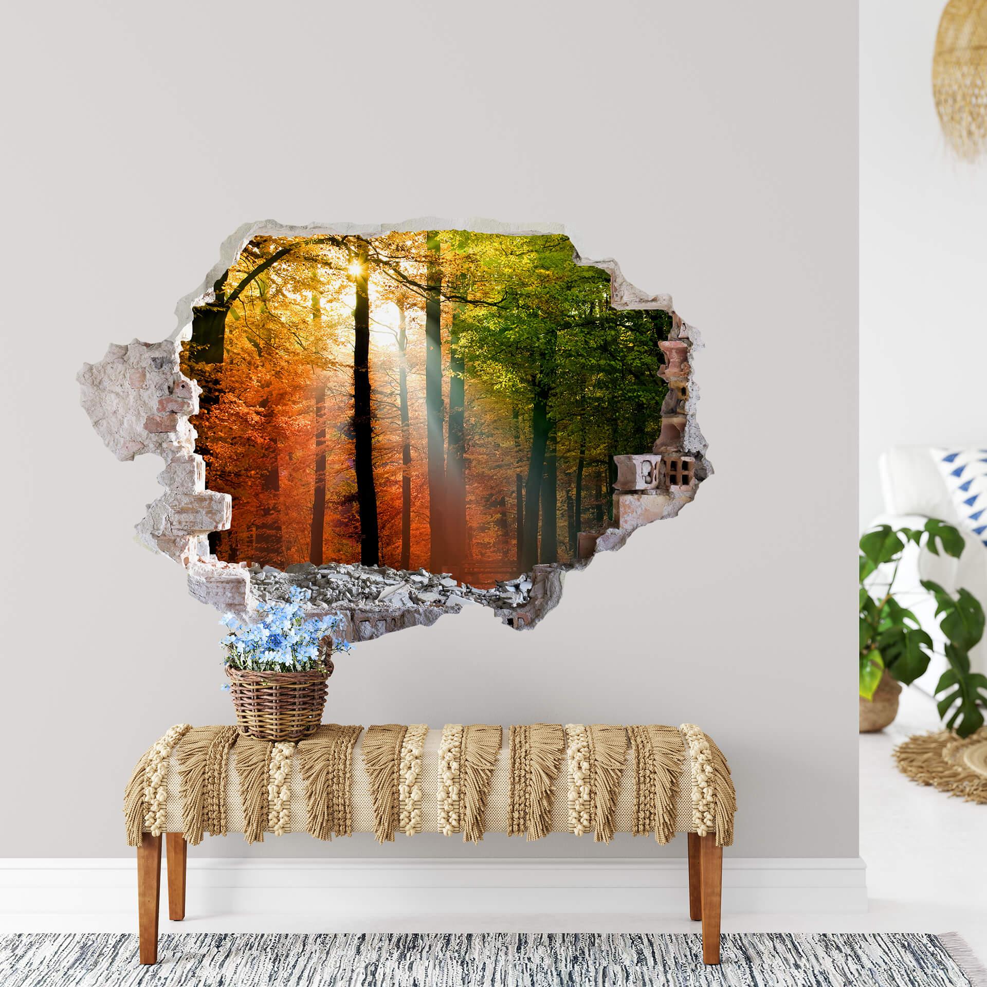 3D Wallsticker gyldent efterår