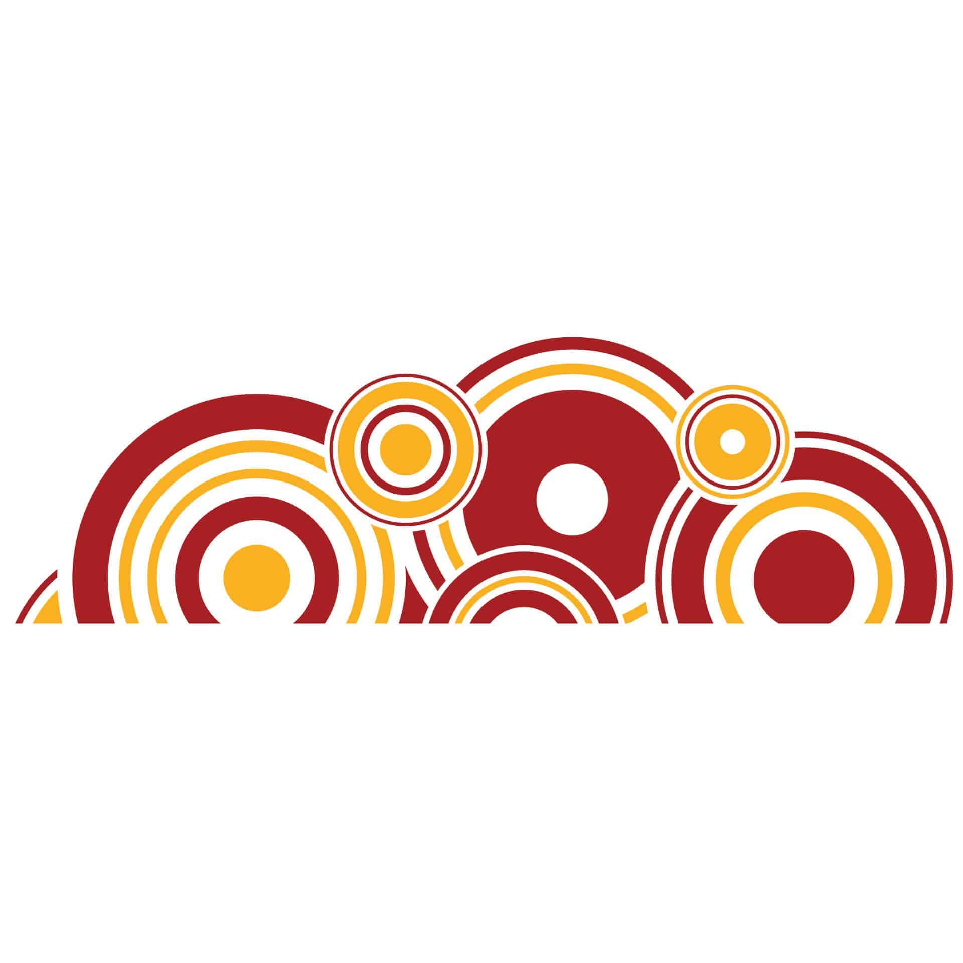 Wallsticker - Retro Cirkler Orange