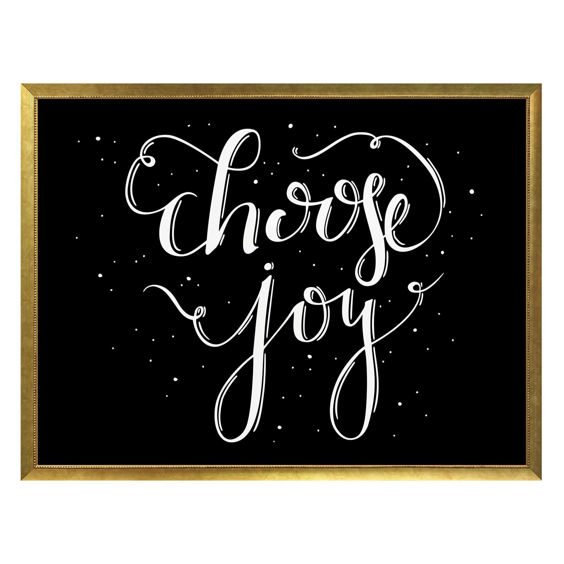 Póster Choose Joy - negativo negro