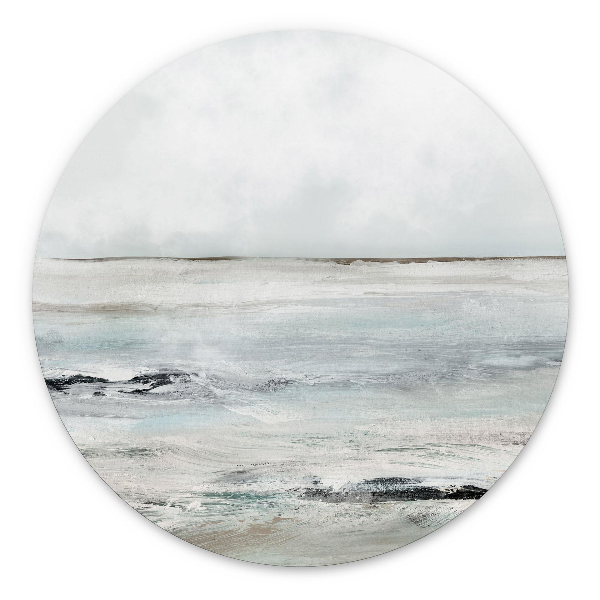 Vægcirkel Bølger ved Sandy Bay - Hobday – print på aluminium (Alu-Dibond)