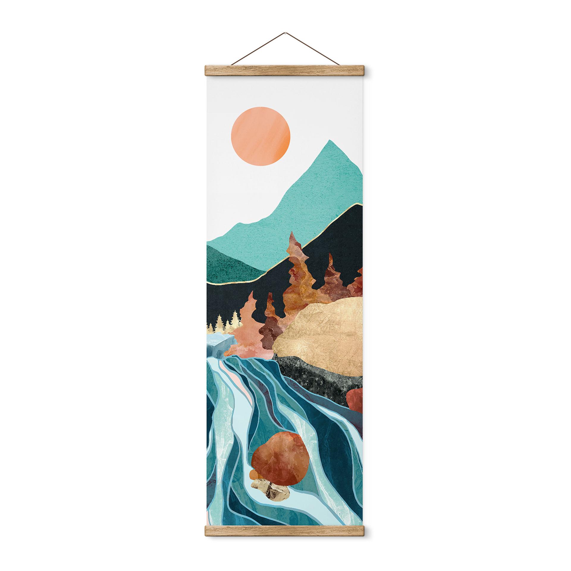 Tekstil plakat Mountain Land River - SpaceFrog Designs - Panorama