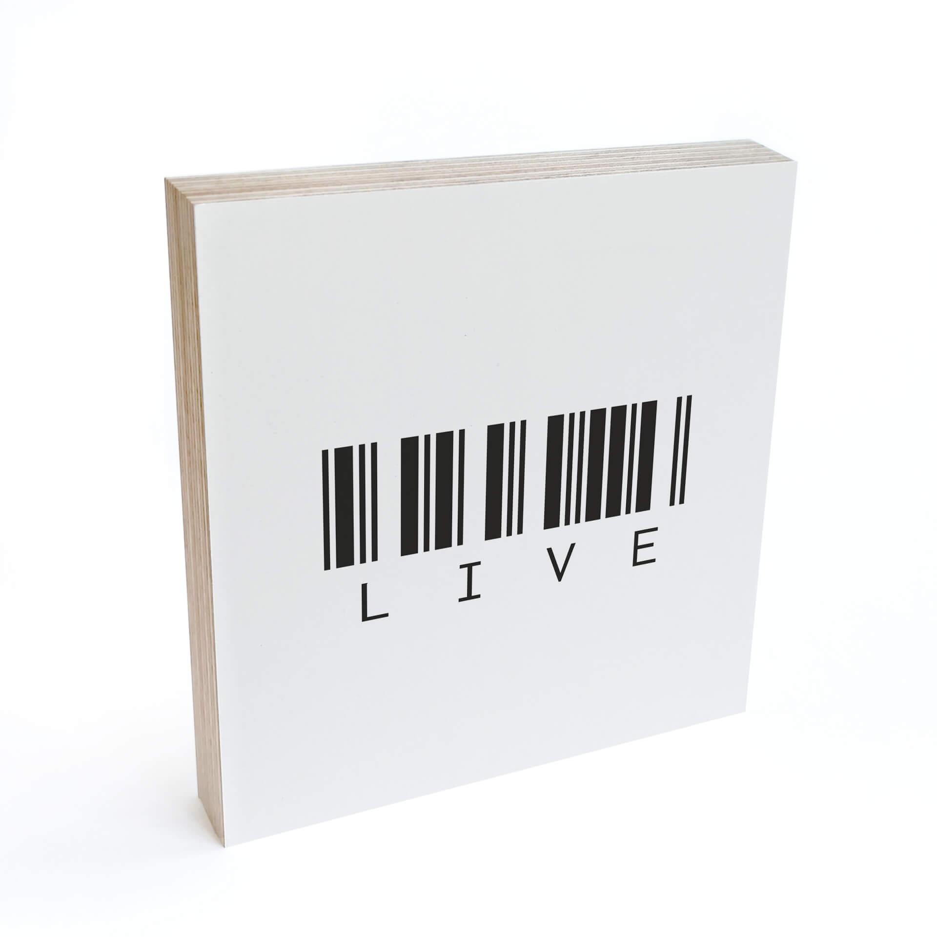 Billede af træ til at sætte op - Stregkode Live - 15x15 cm