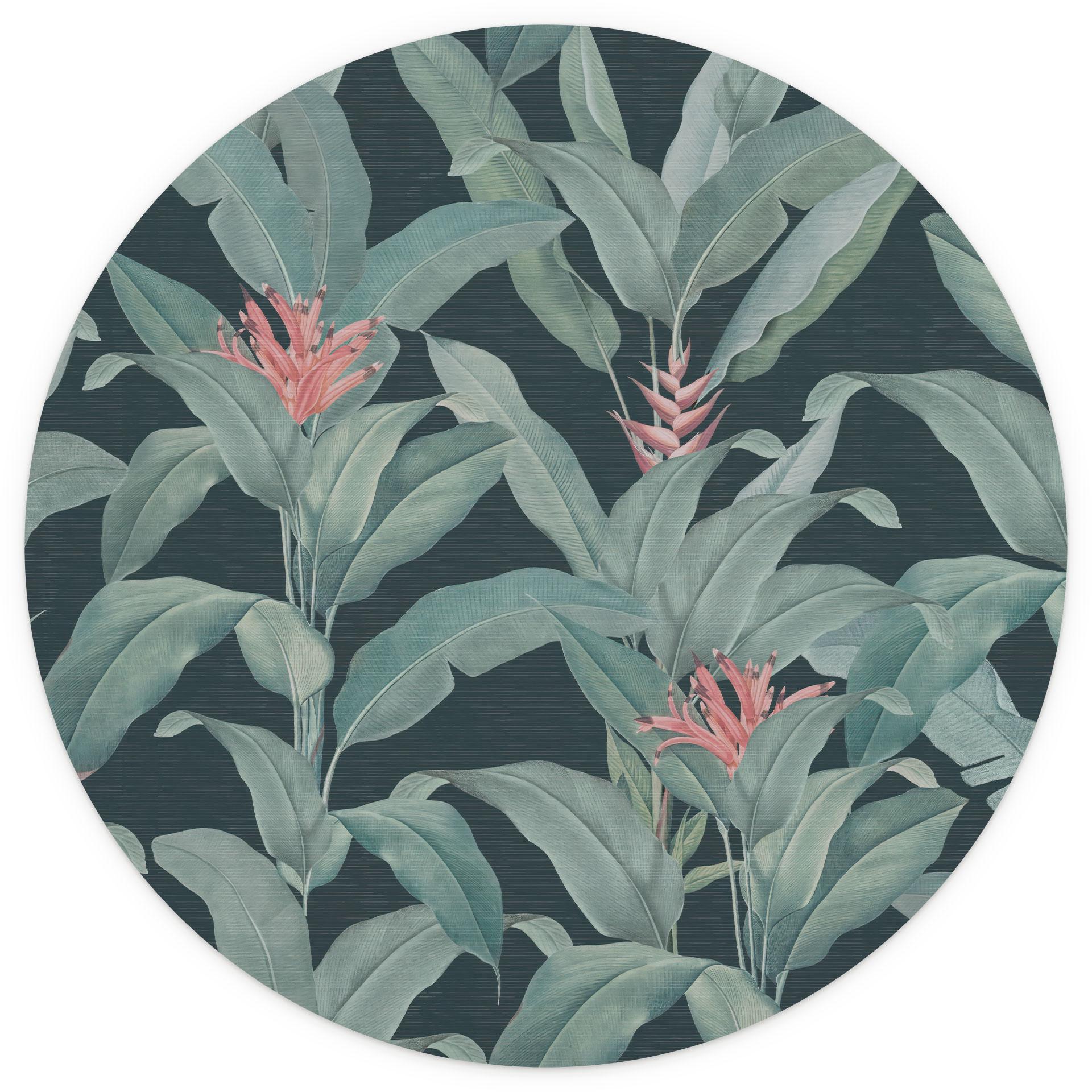 Botanicals Urban Jungle Tropical Leaves Groen - Bloemdecoratie - Rond - Zelfklevend/niet-geweven