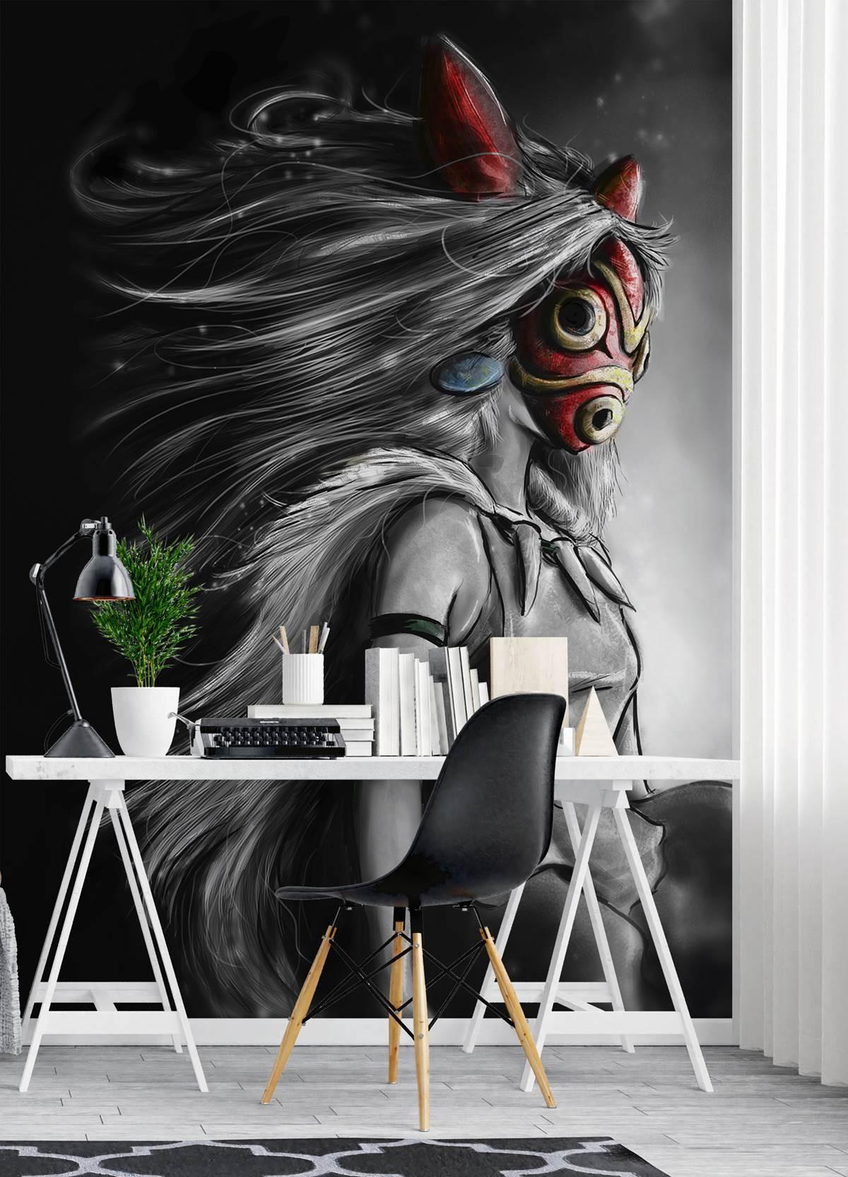 Fototapete, Frau mit Waldprinzessinnenmaske