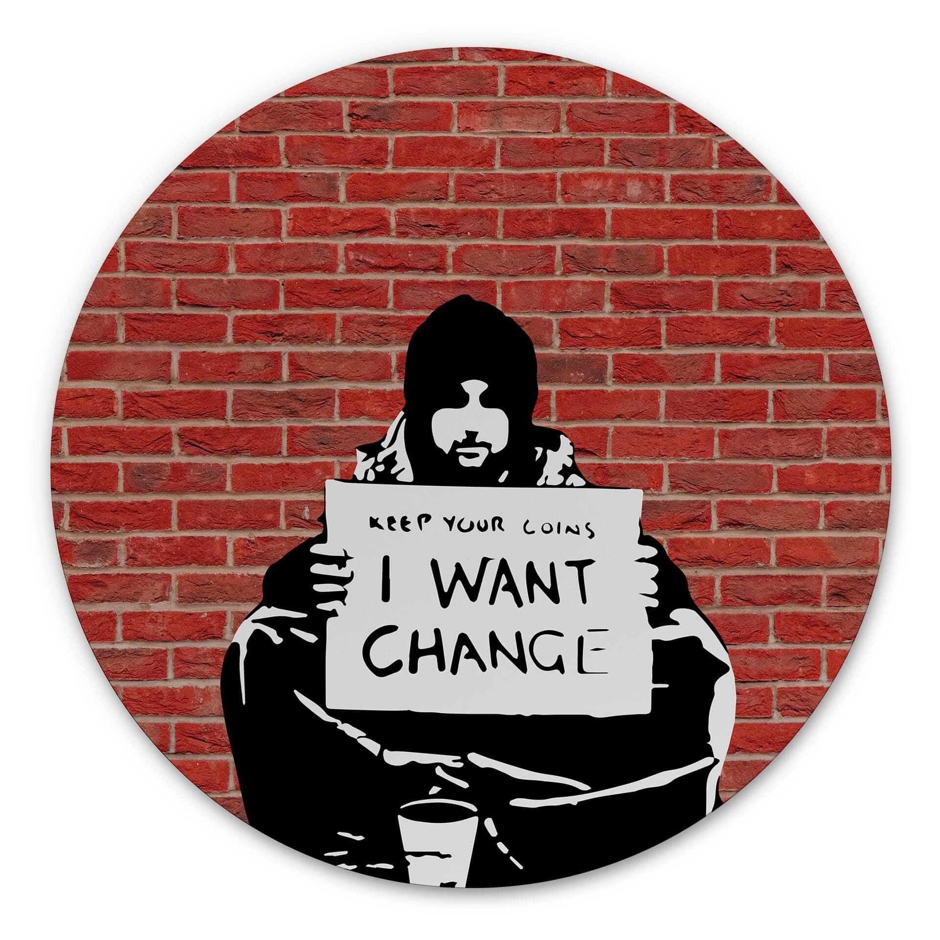 Wandcirkel Banksy - Keep Your Coins