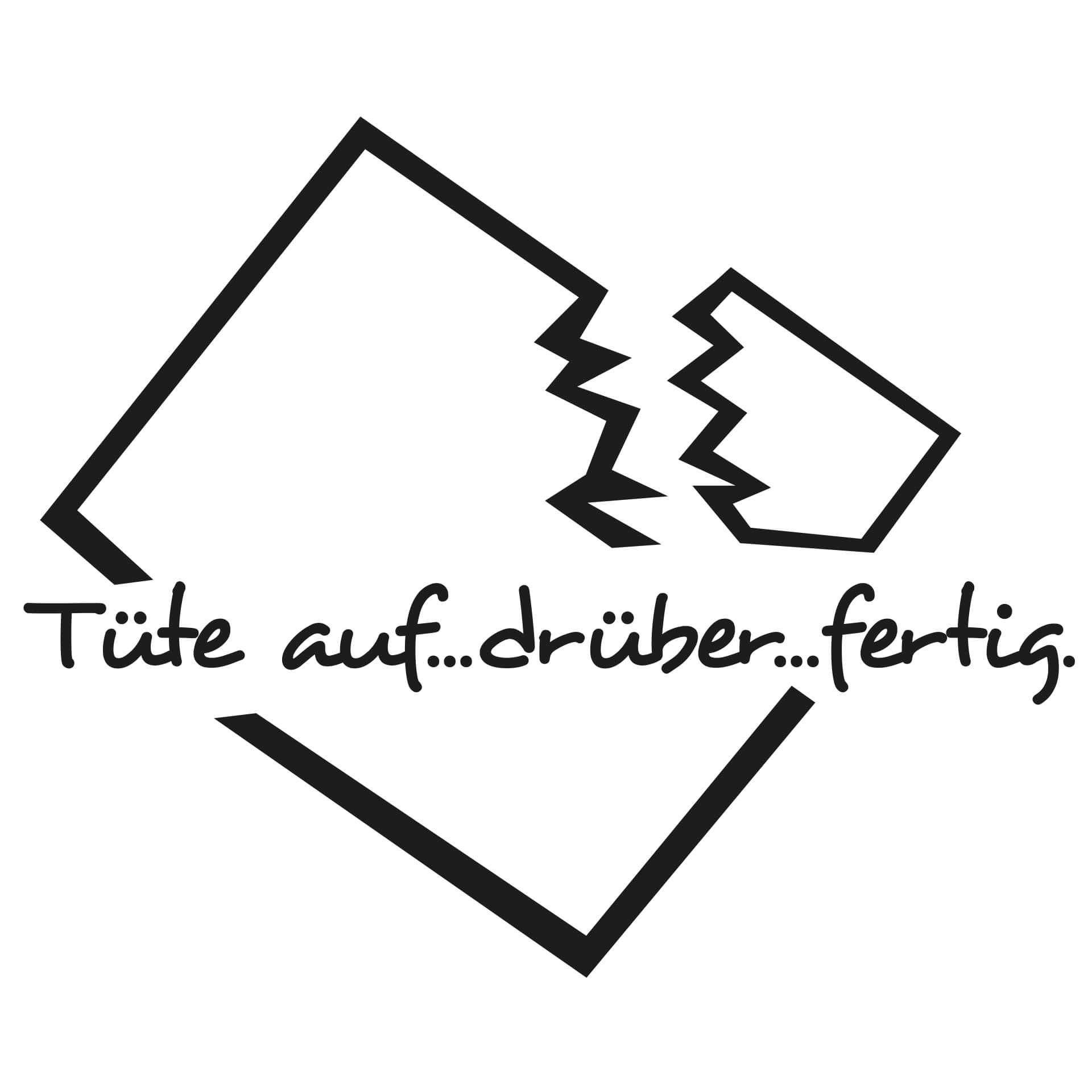 Wandtattoo Tüte auf...drüber...fertig