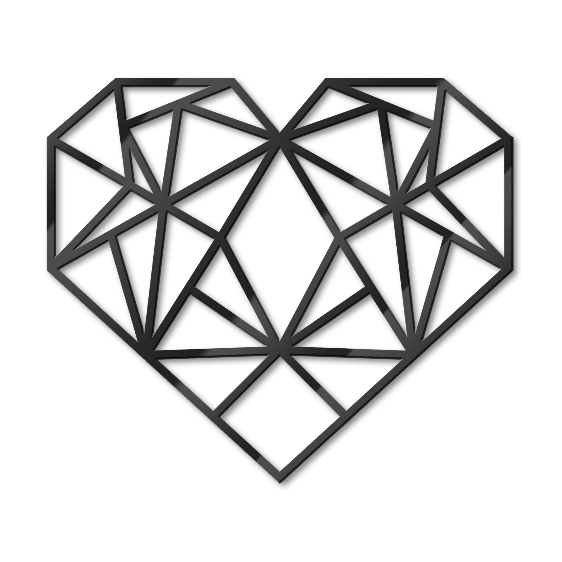 Decoración acrílica corazón de origami