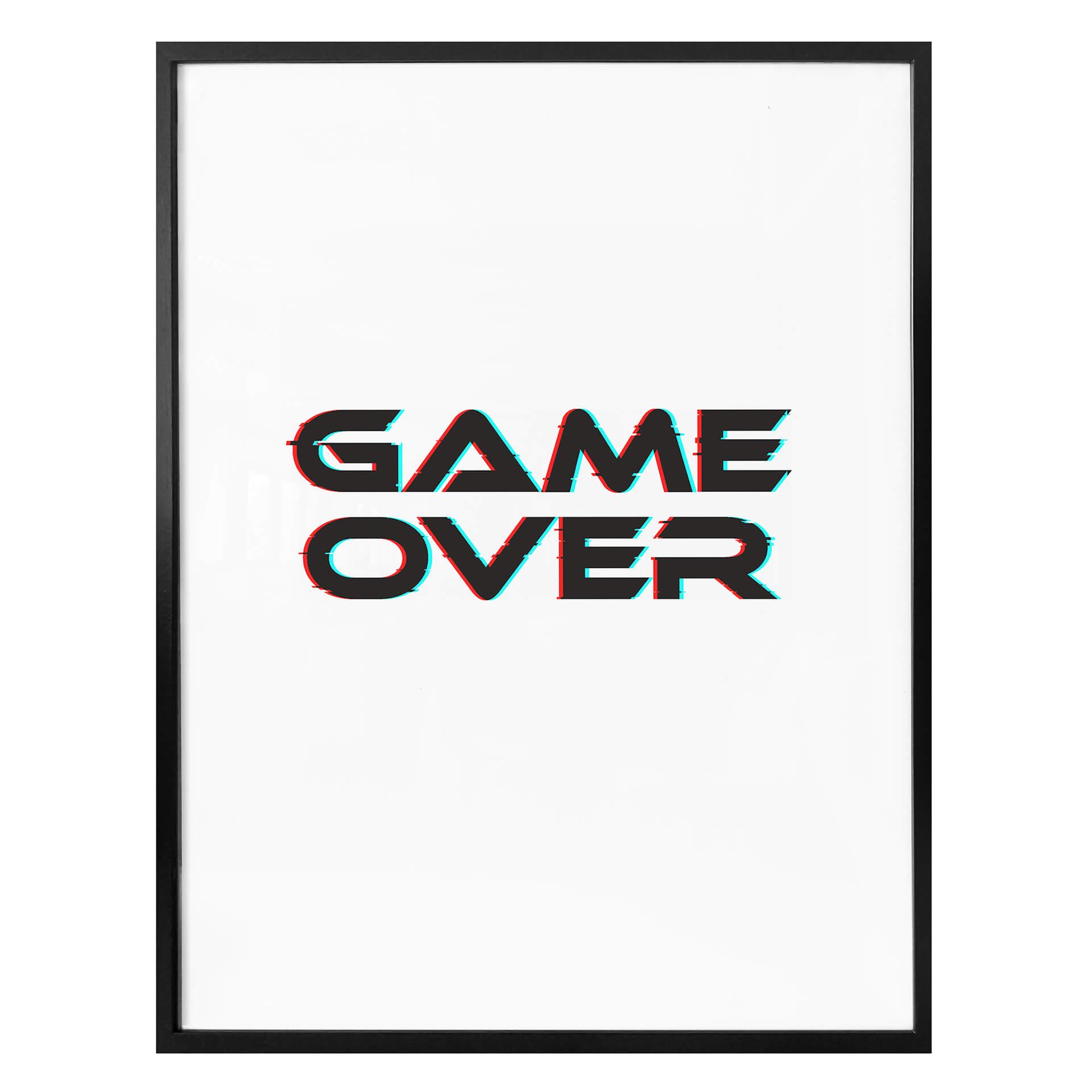 Póster Game Over - Efecto Glitch