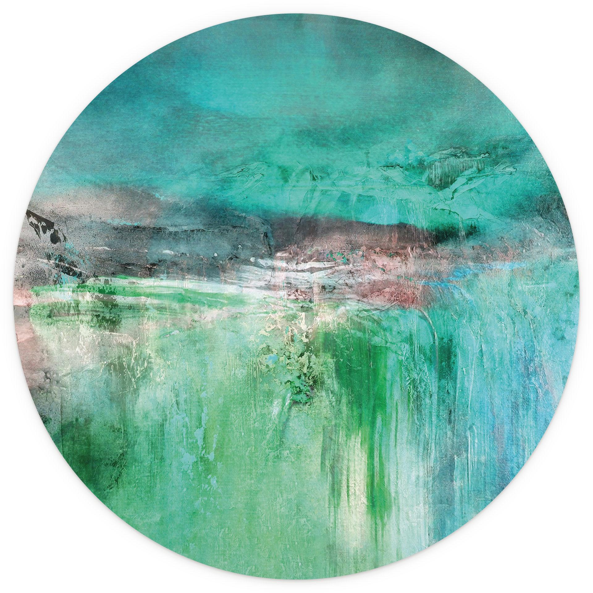 Fotobehang Groen fantasielandschap - Schmucker - Rond - Zelfklevend/niet-geweven