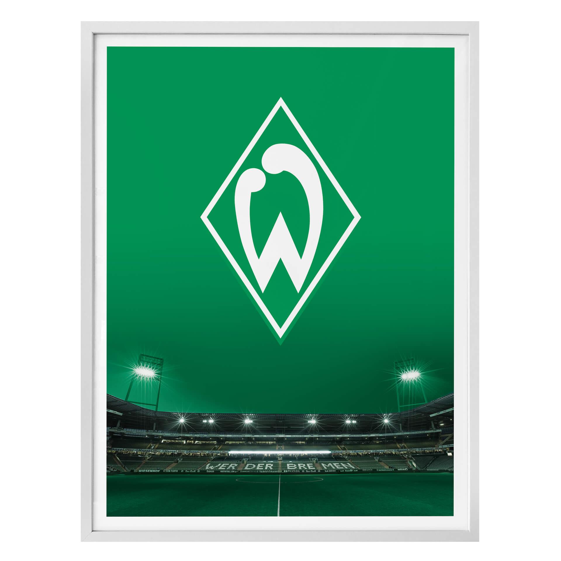 Póster Logotipo del Werder Bremen con tribuna