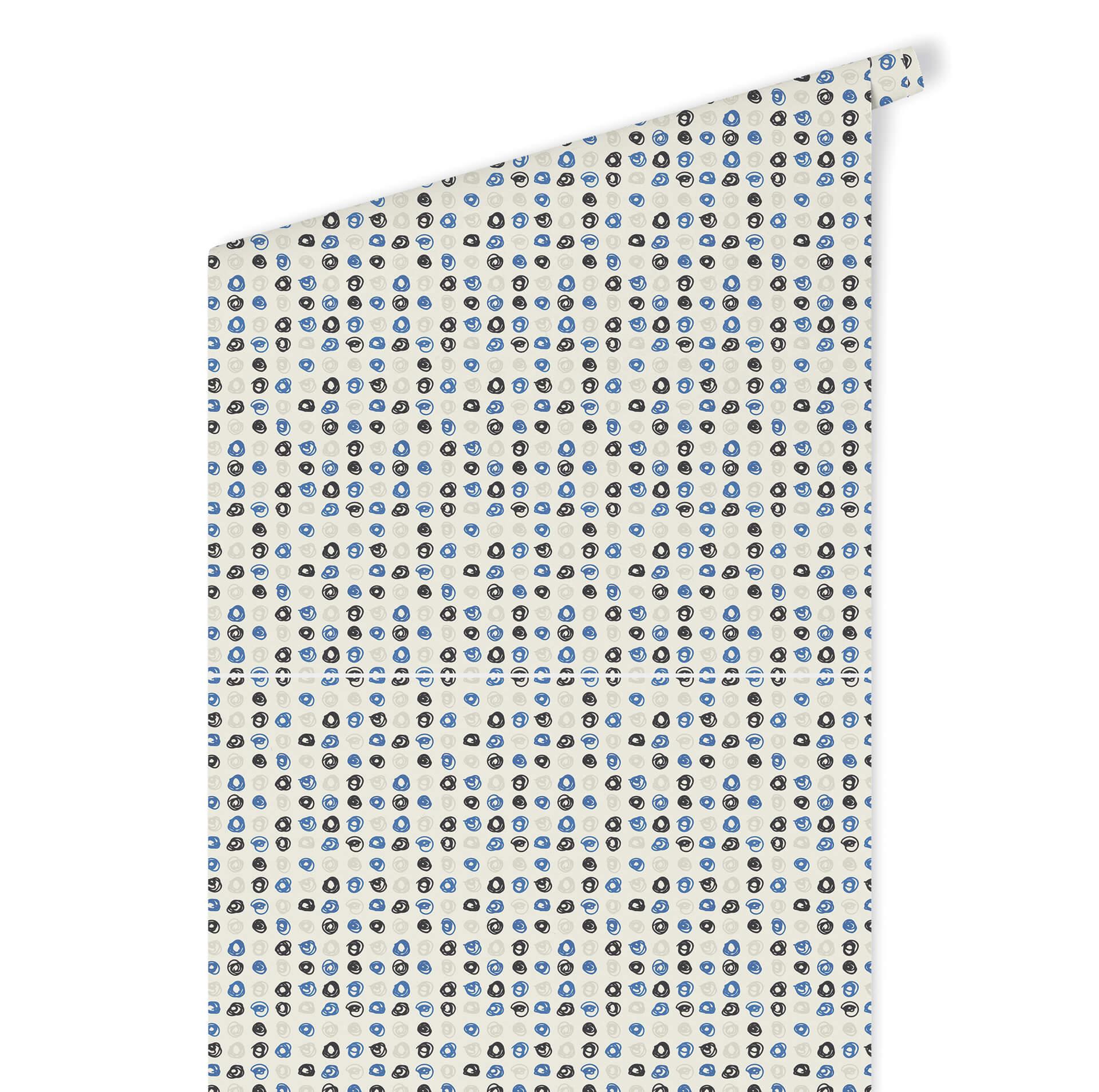 Patroonbehang – Kringetjes – blauw