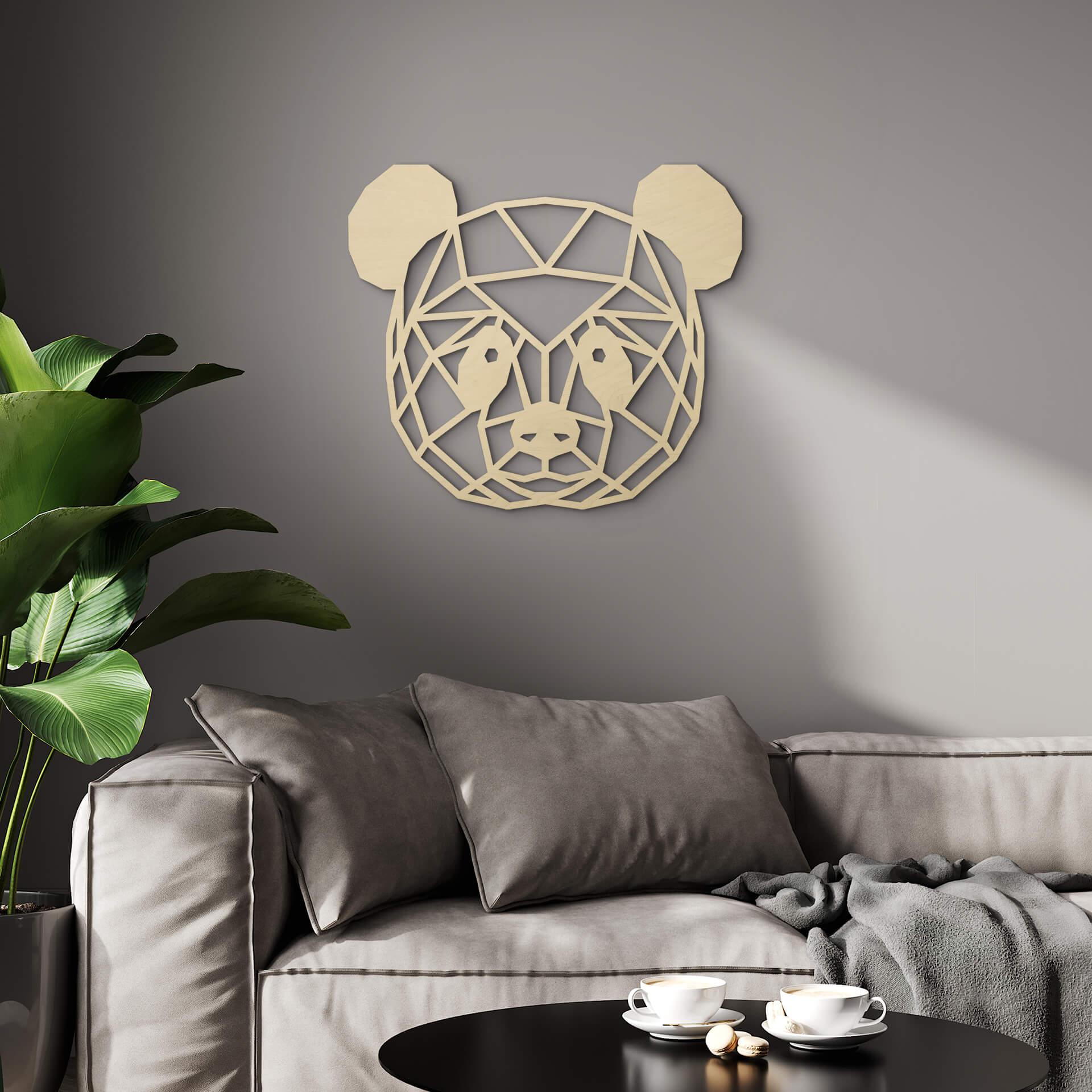 Arte en madera de álamo - Origami panda