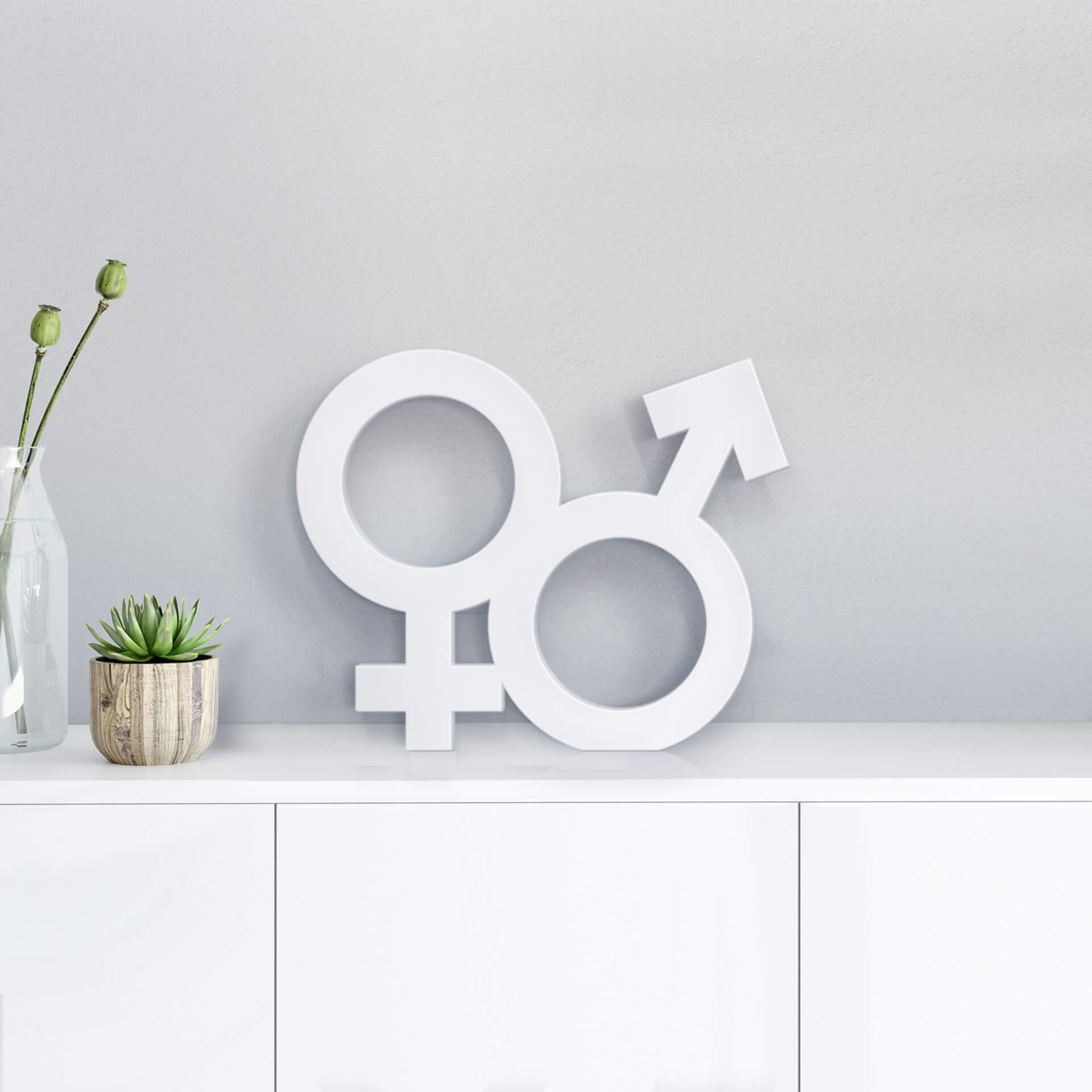 Letra deco símbolo de género hetero
