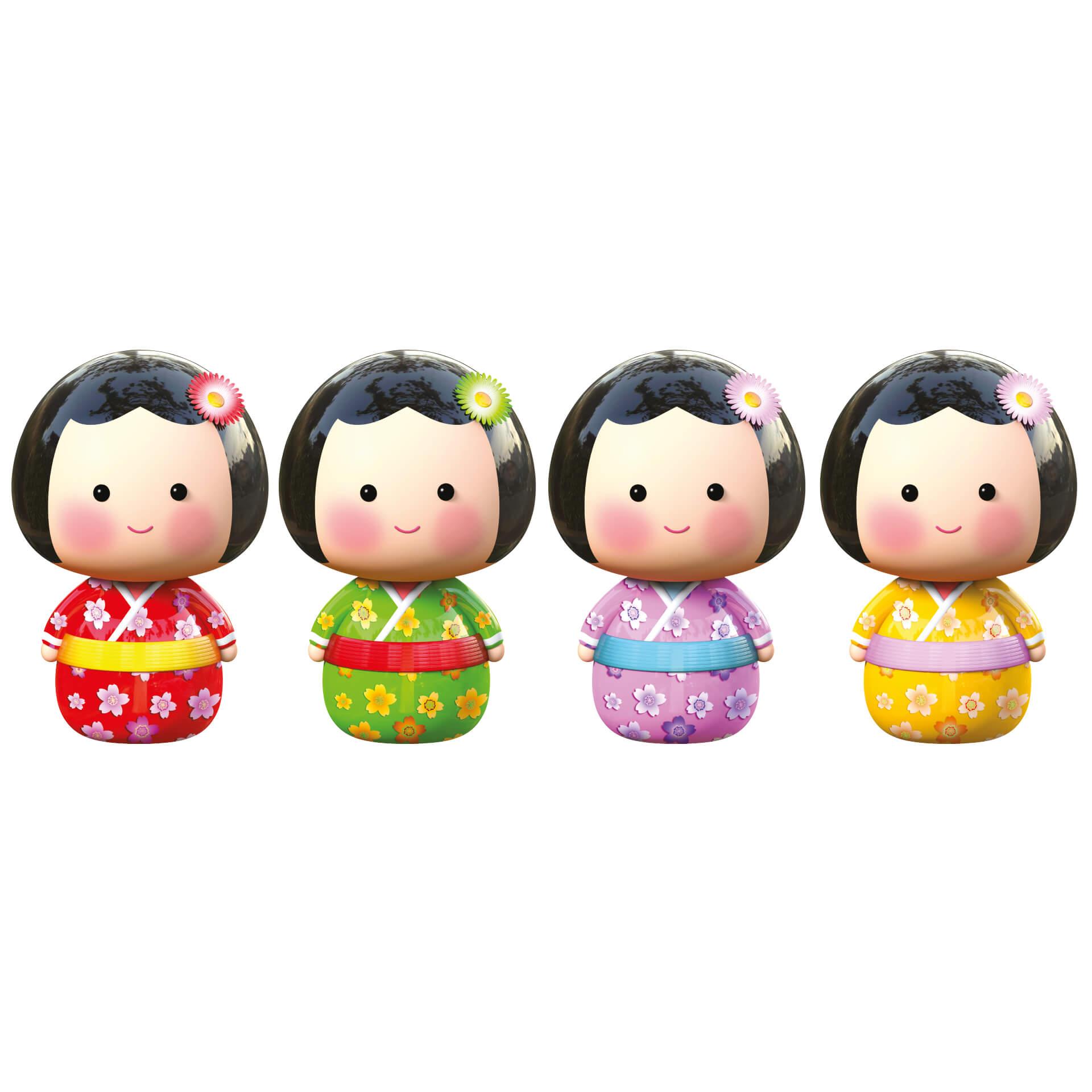 Wandtattoo Michel Agullo - Kokeshi Figuren Set 02