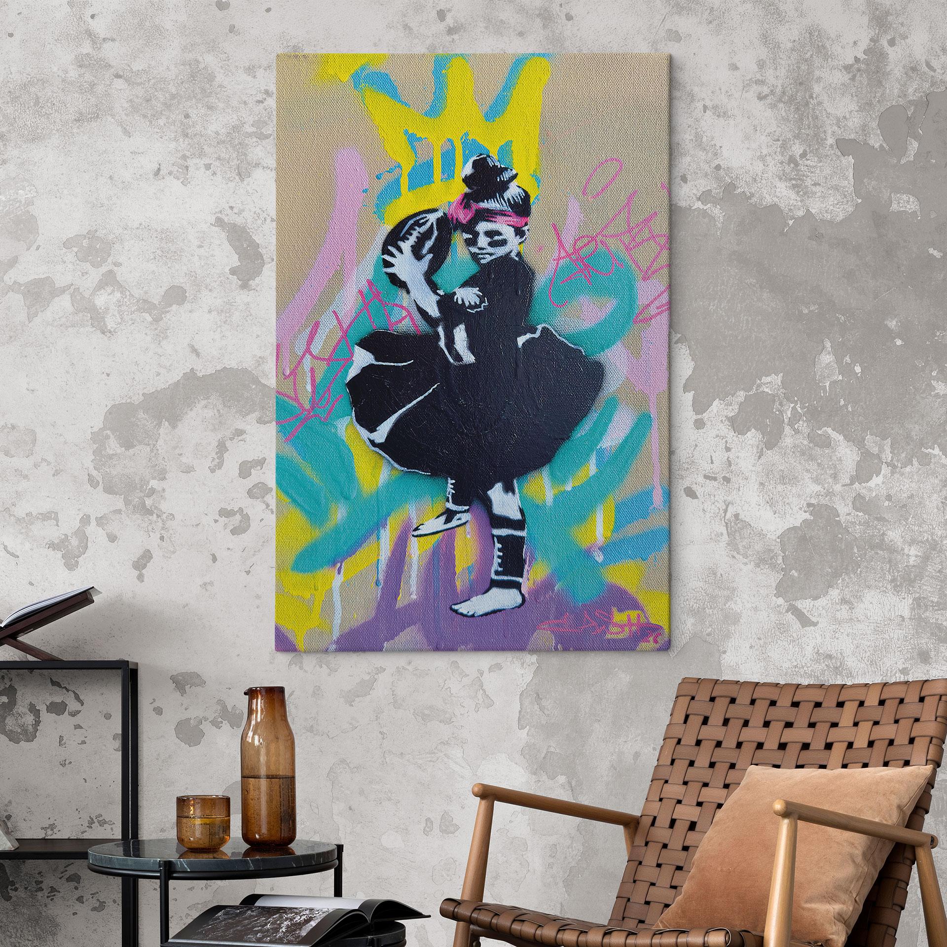 Stampa su tela Ballerina con Graffiti del Calcio - Habib