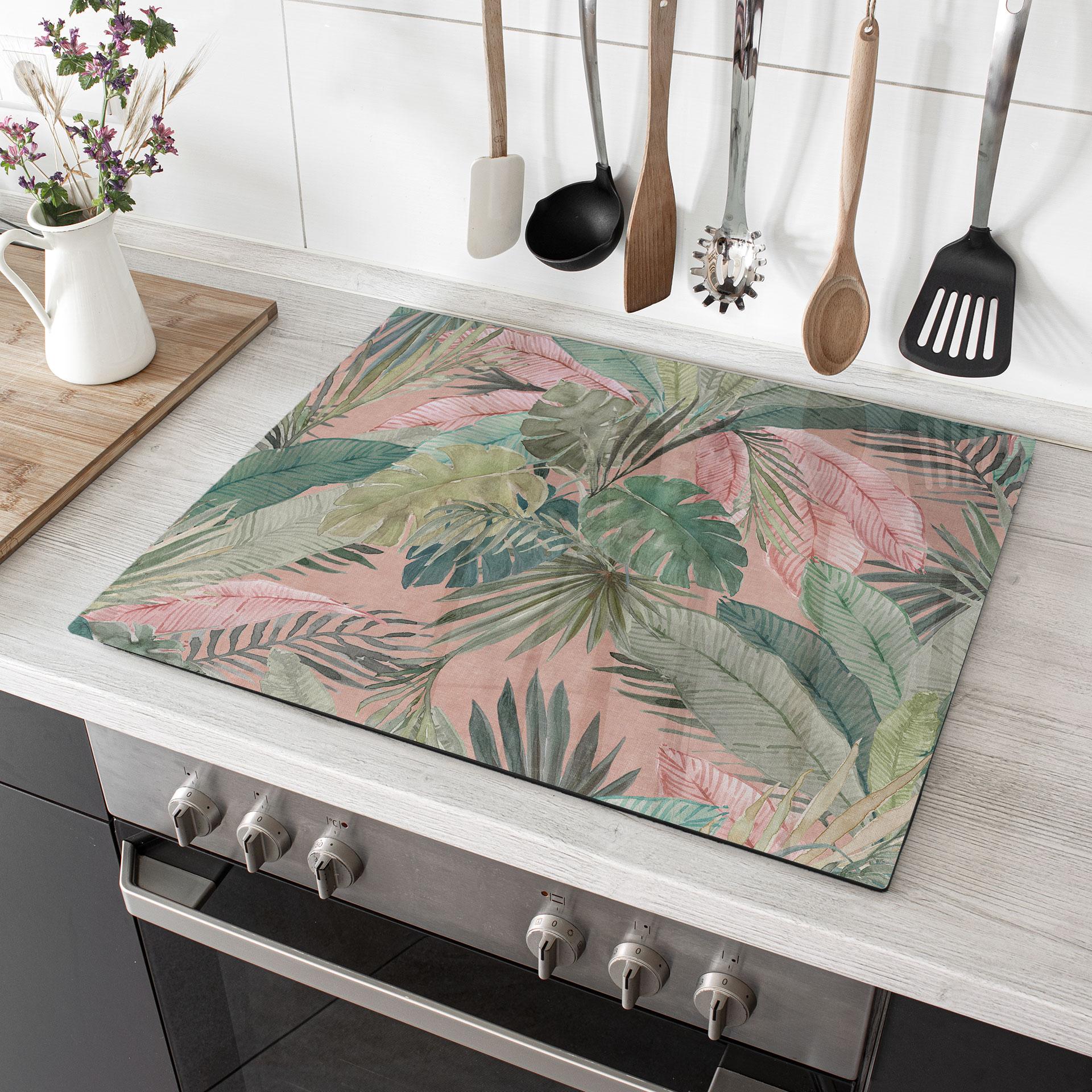 Kogeplade med tropiske blade i junglen pink - Bloomery Decor